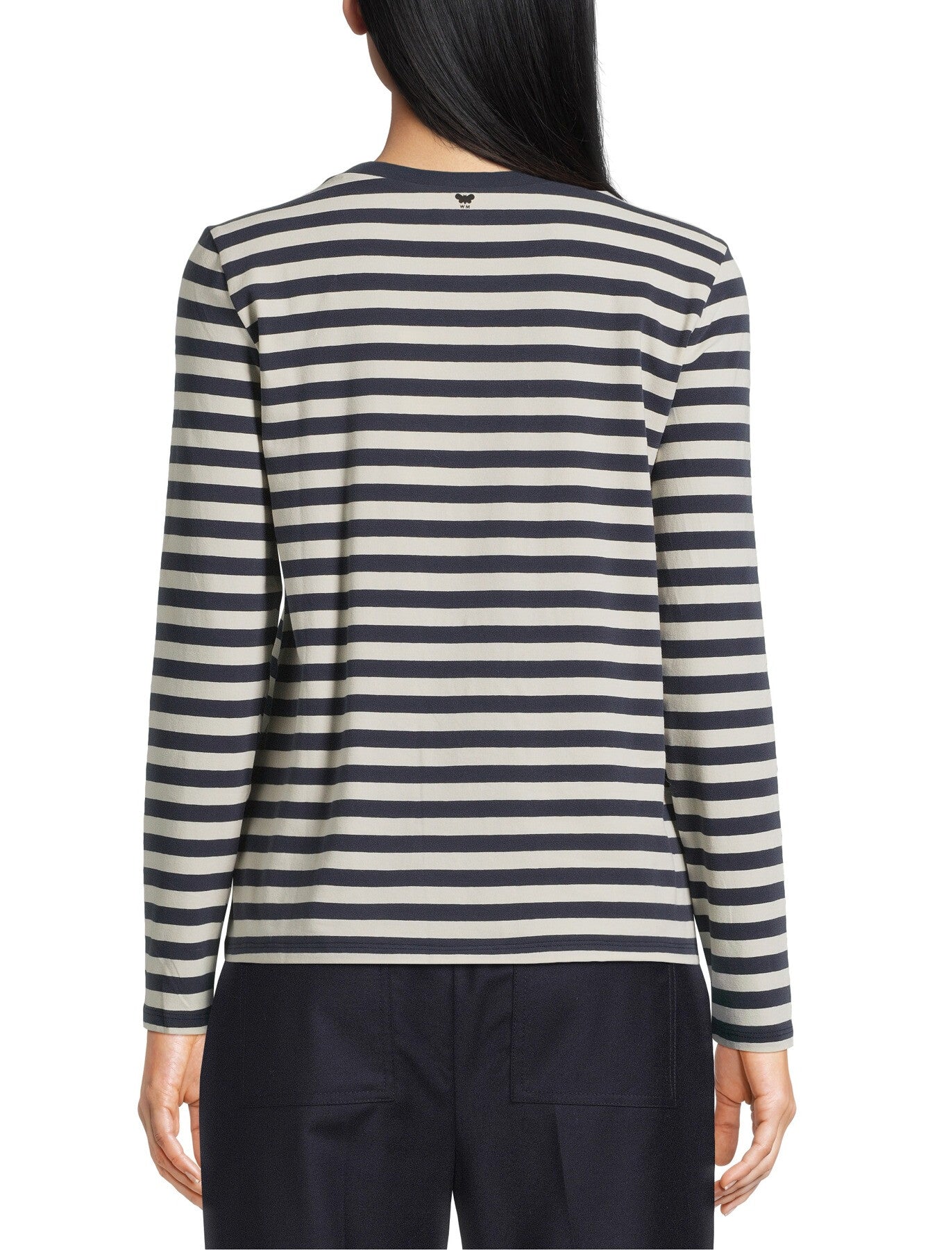 Quinoa Crew Neck Stripe Logo Top
