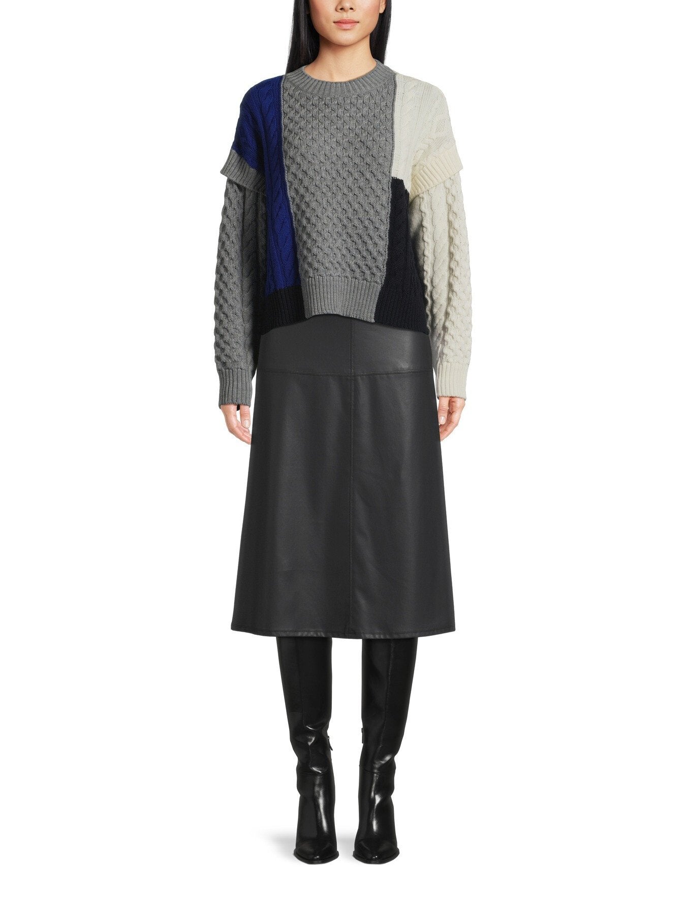 Mestre Colour Block Cable Knit Jumper