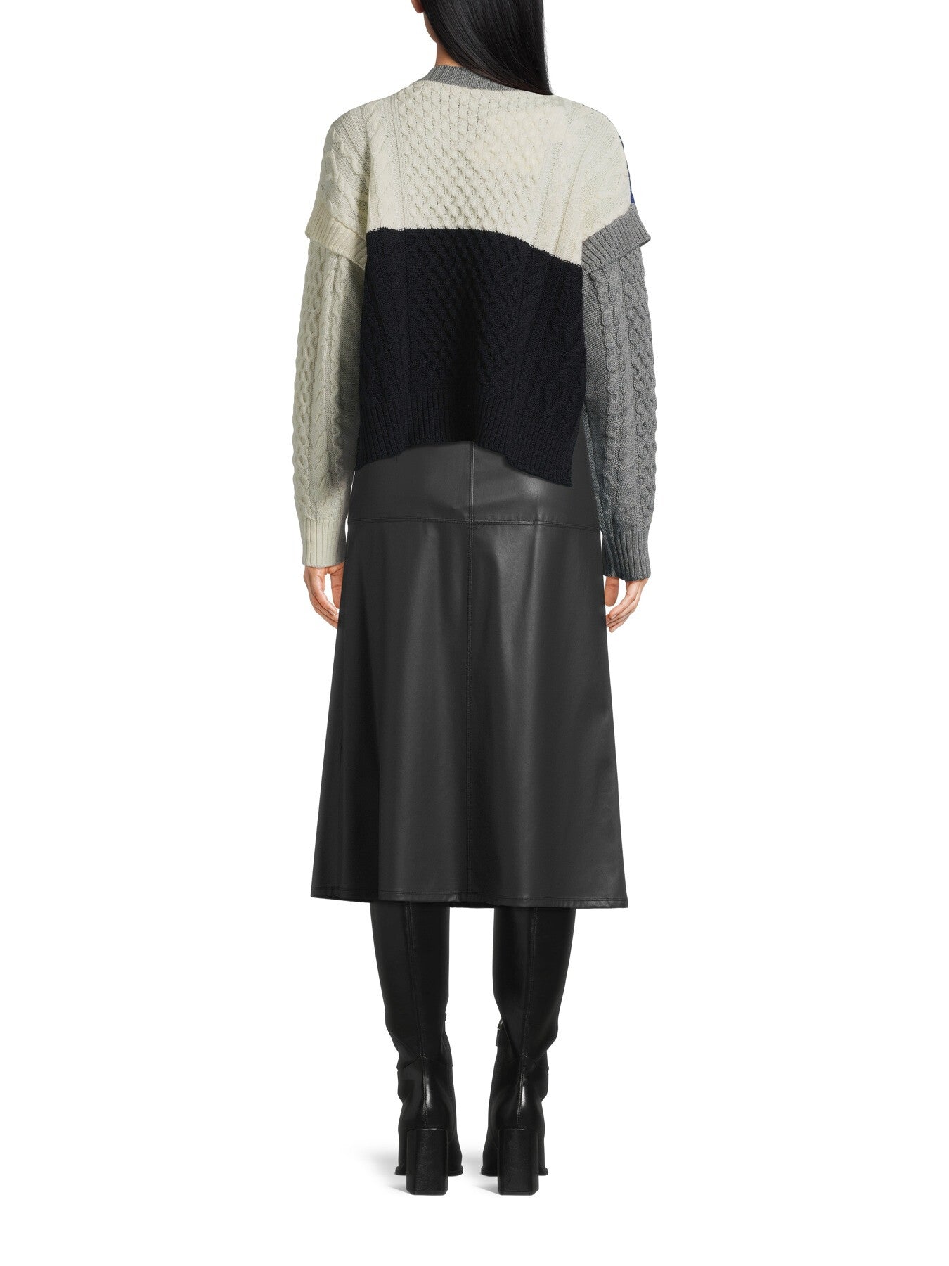 Mestre Colour Block Cable Knit Jumper