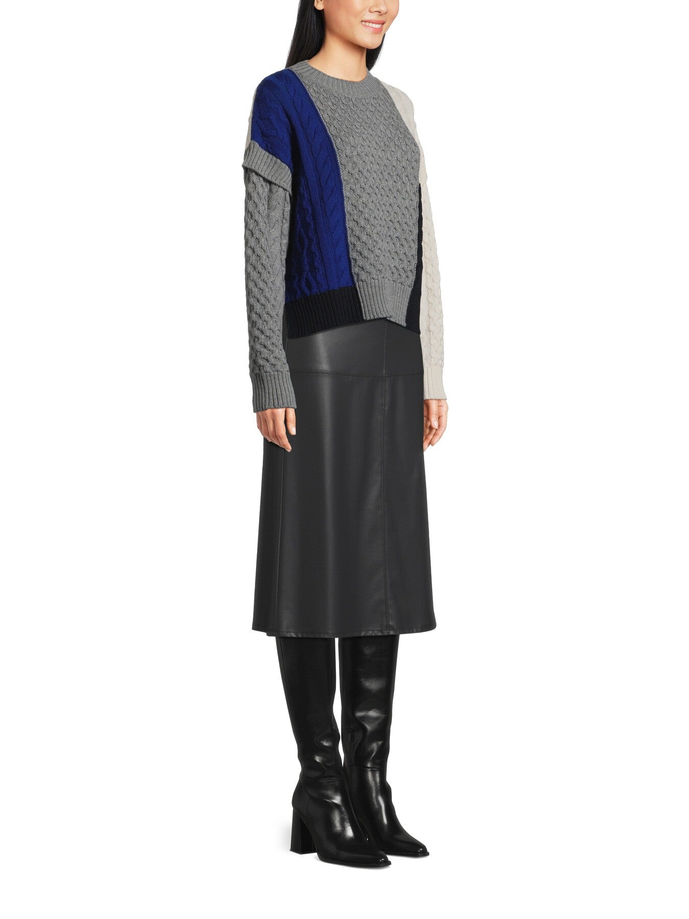 Mestre Colour Block Cable Knit Jumper
