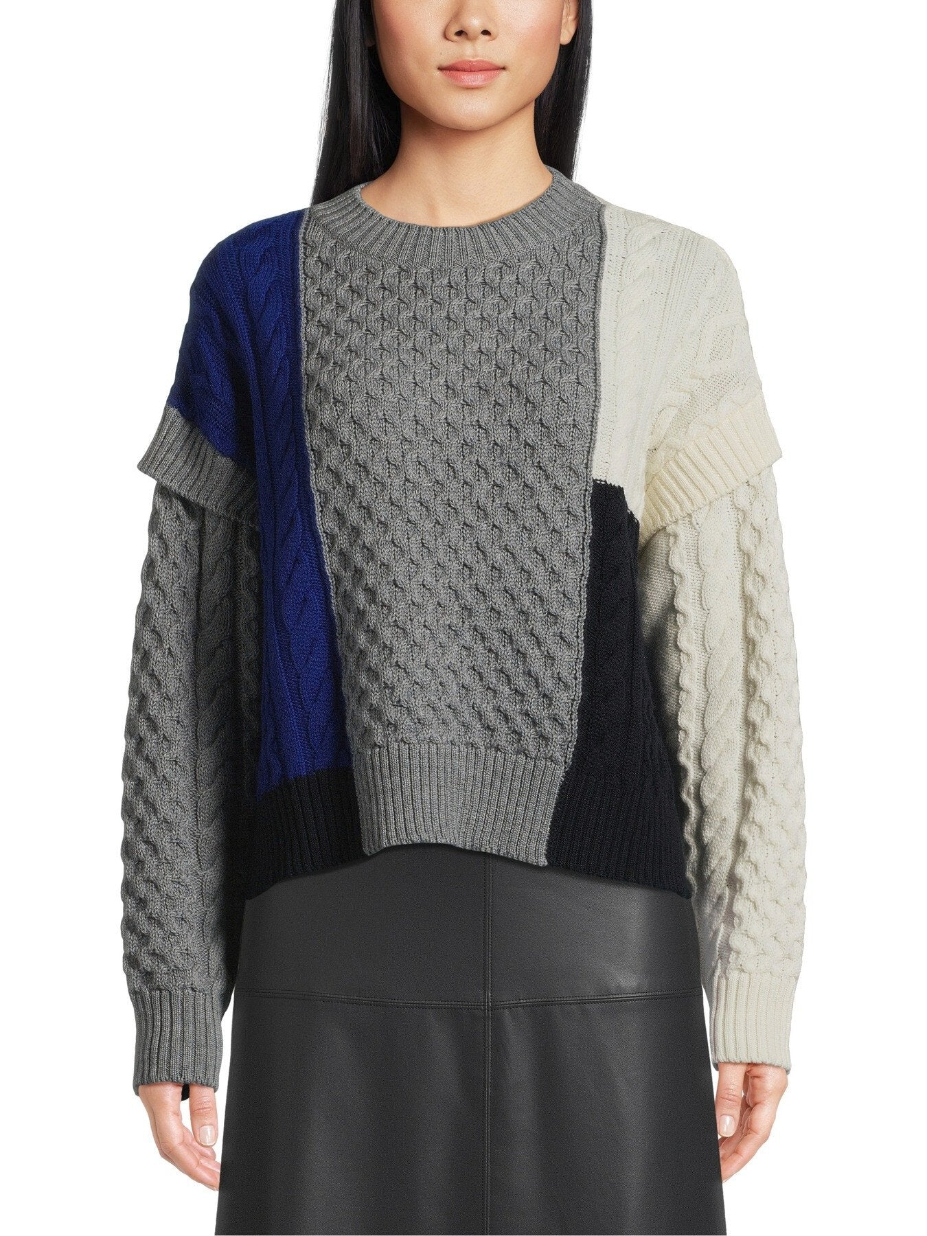 Mestre Colour Block Cable Knit Jumper