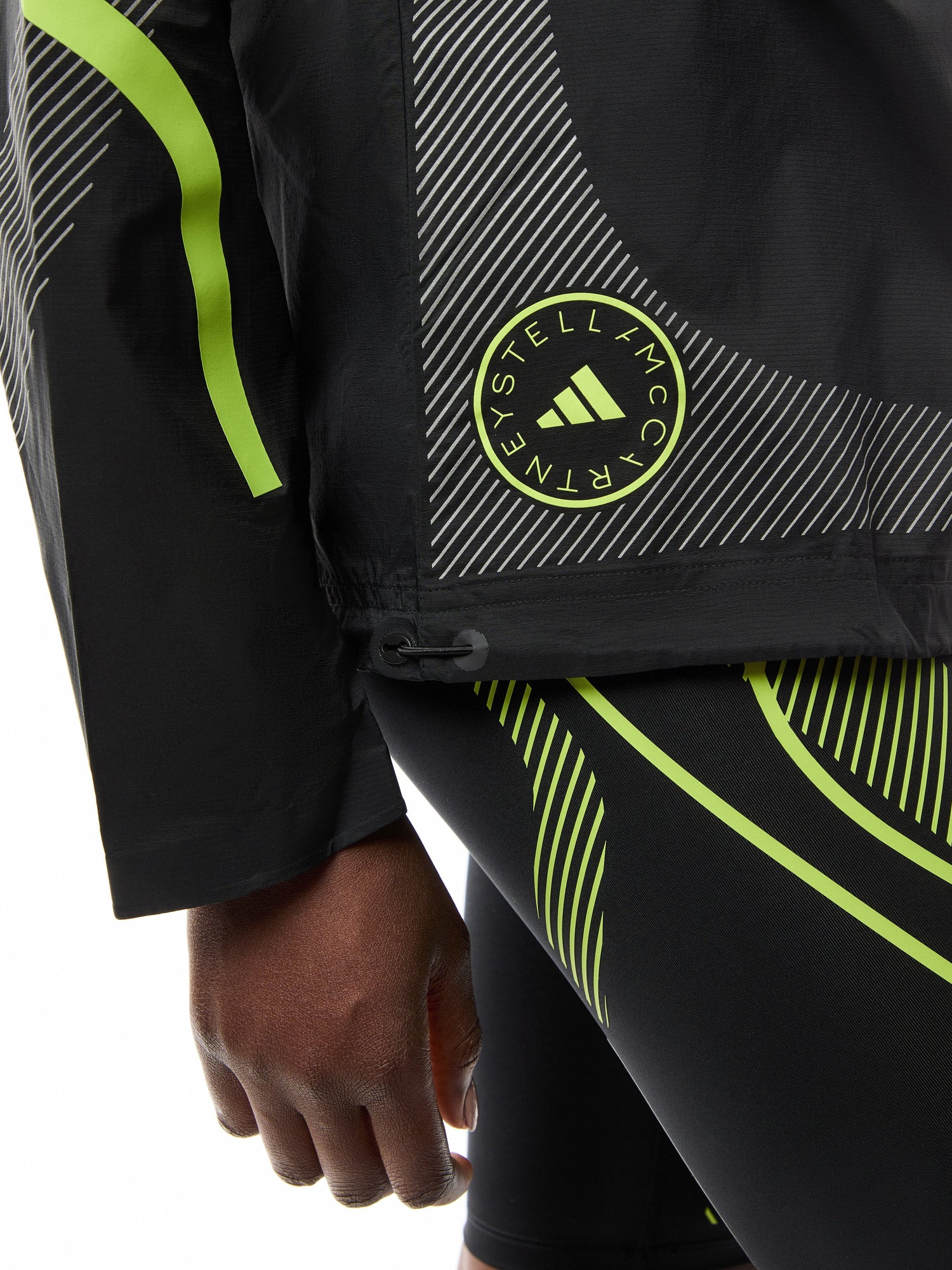 True Pace Running Jacket Black Green