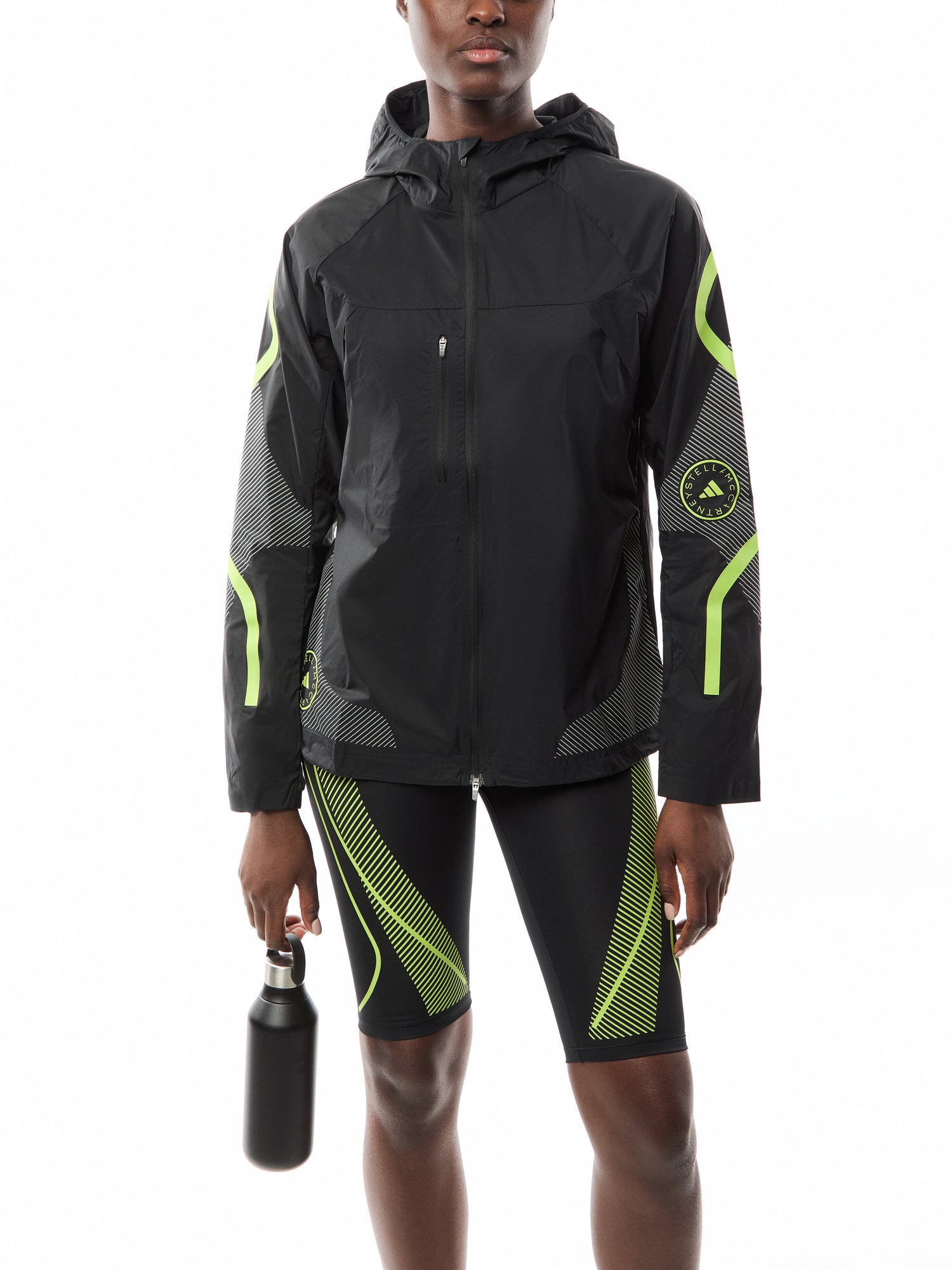 True Pace Running Jacket Black Green