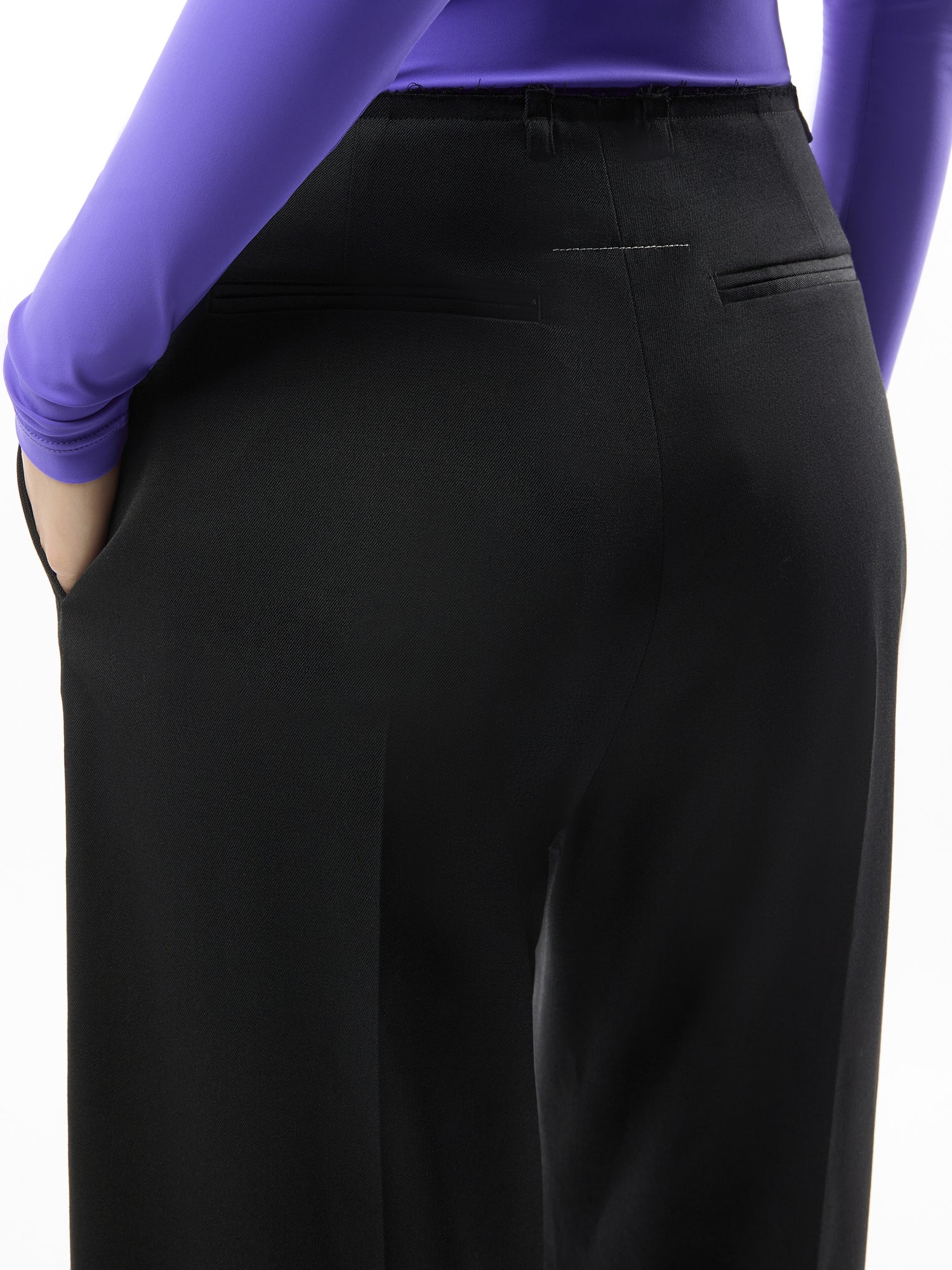 Raw Edge Poly Trousers