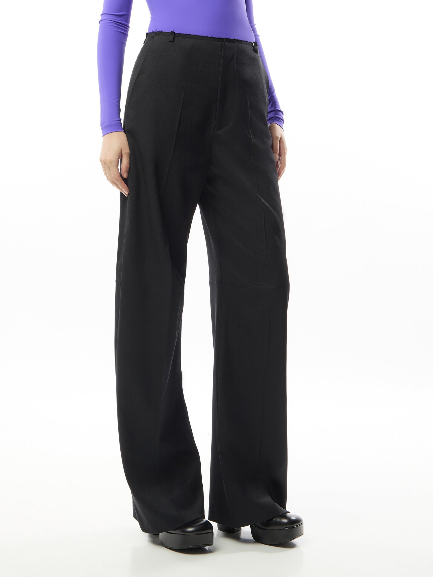 Raw Edge Poly Trousers