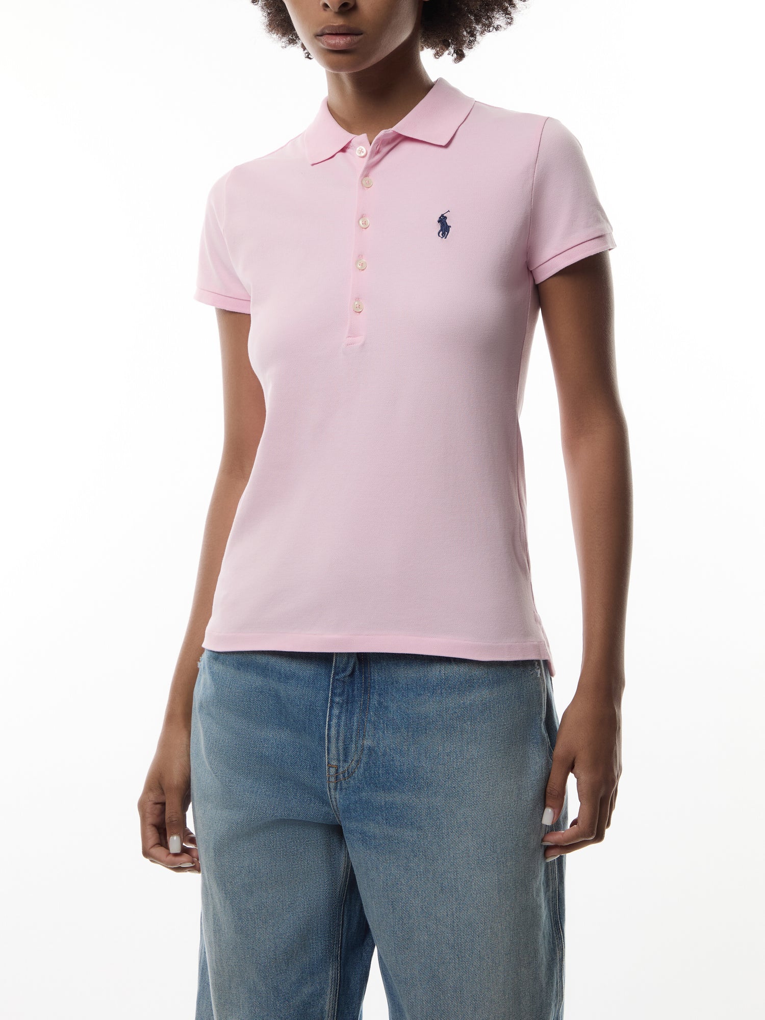 Julie Mesh Polo Sunkissed Pink Shirt