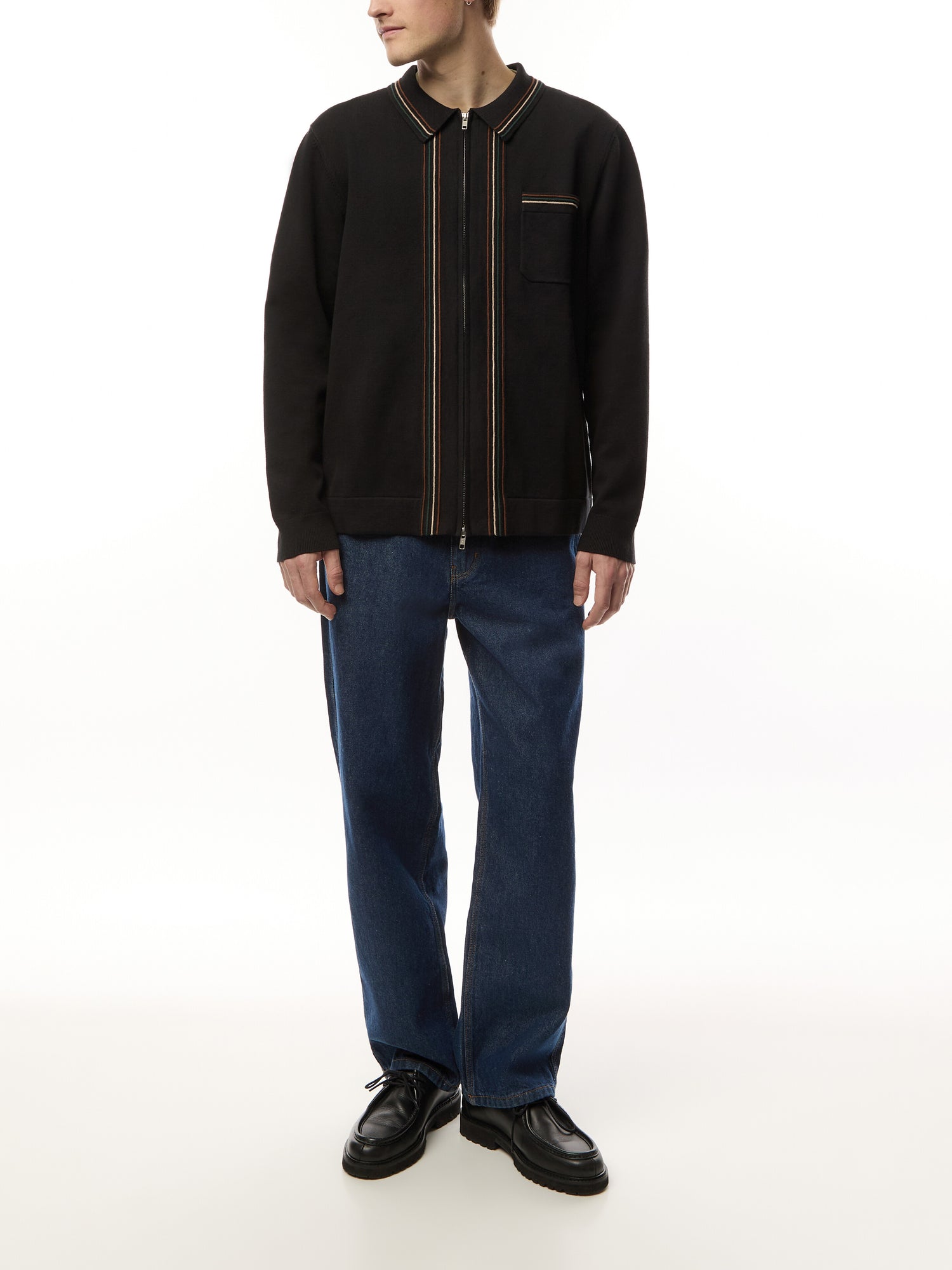 Amble Milano Stripe Stitch Polo Shirt
