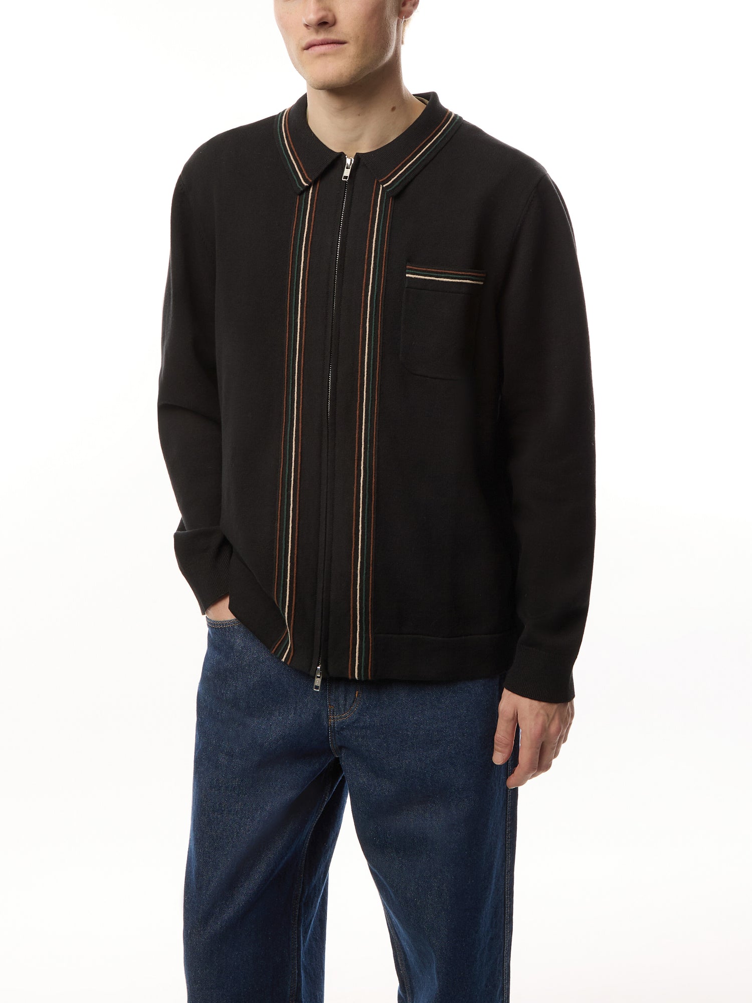 Amble Milano Stripe Stitch Polo Shirt