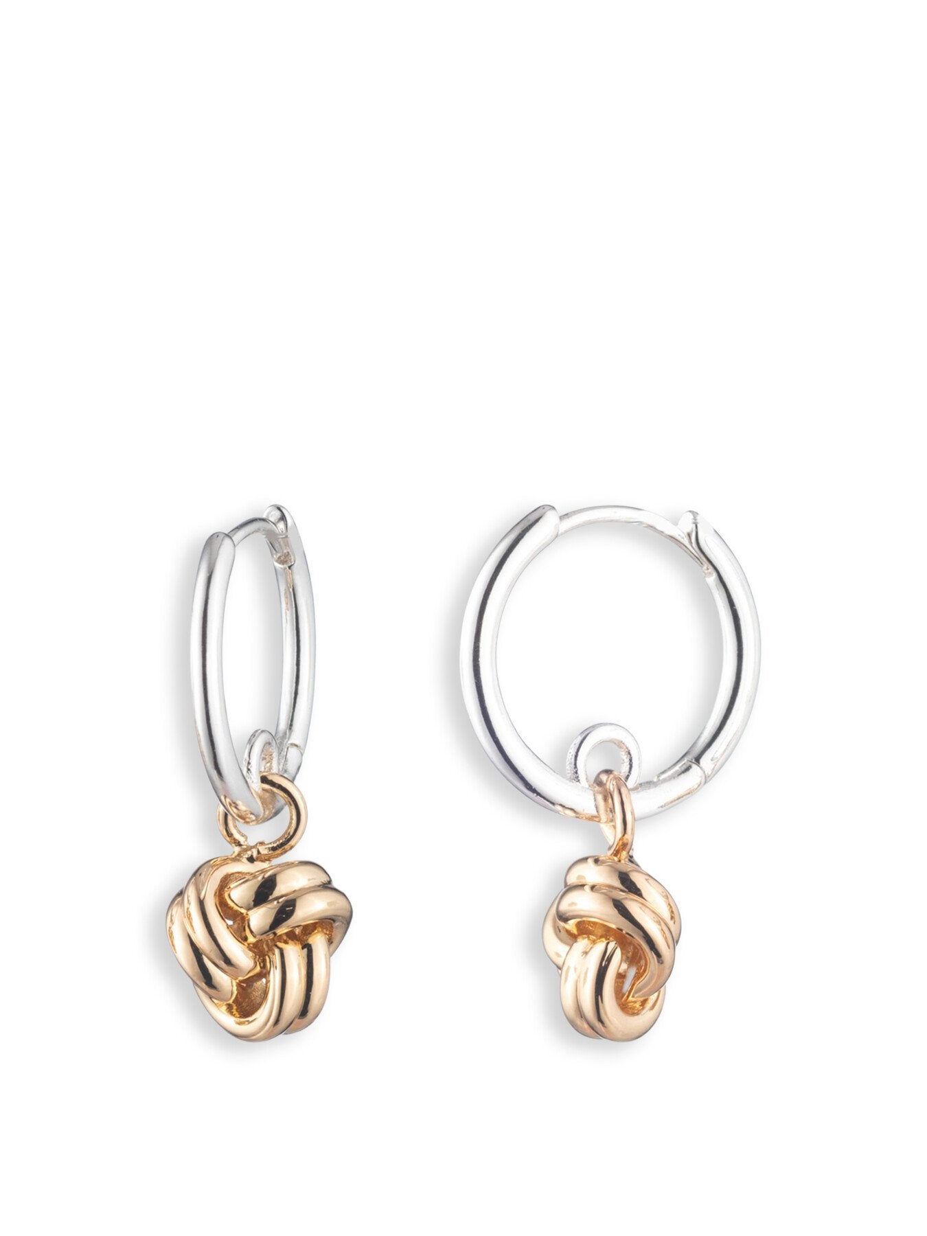 Knot Drop Mini Hoop Earrings