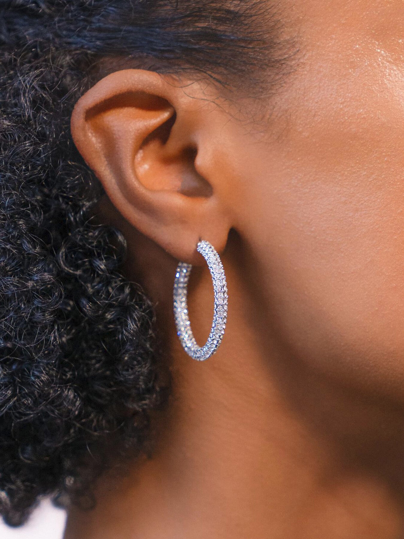 Pave Hoop Earrings