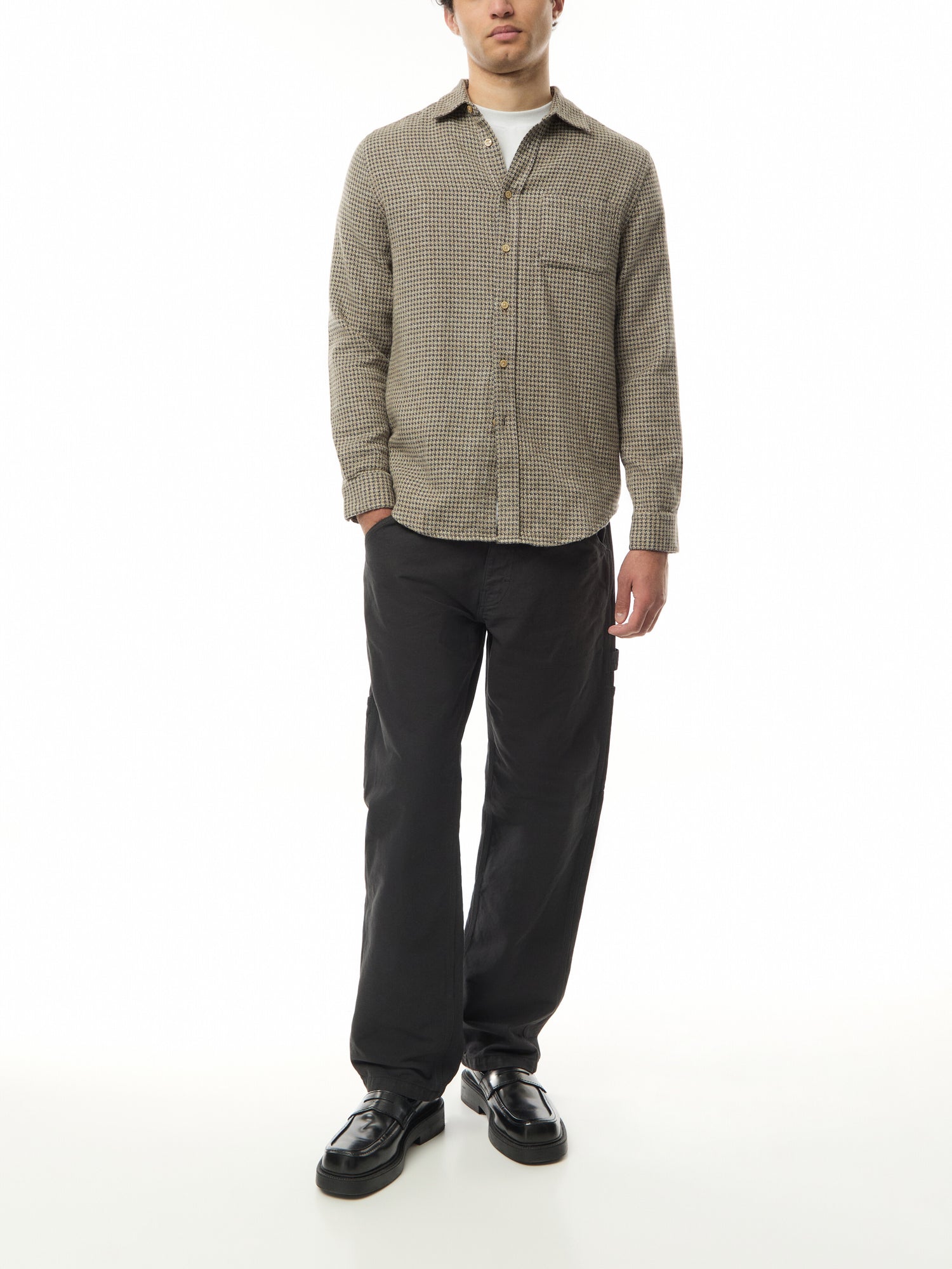 Abstract Pied Poule Houndstooth Shirt