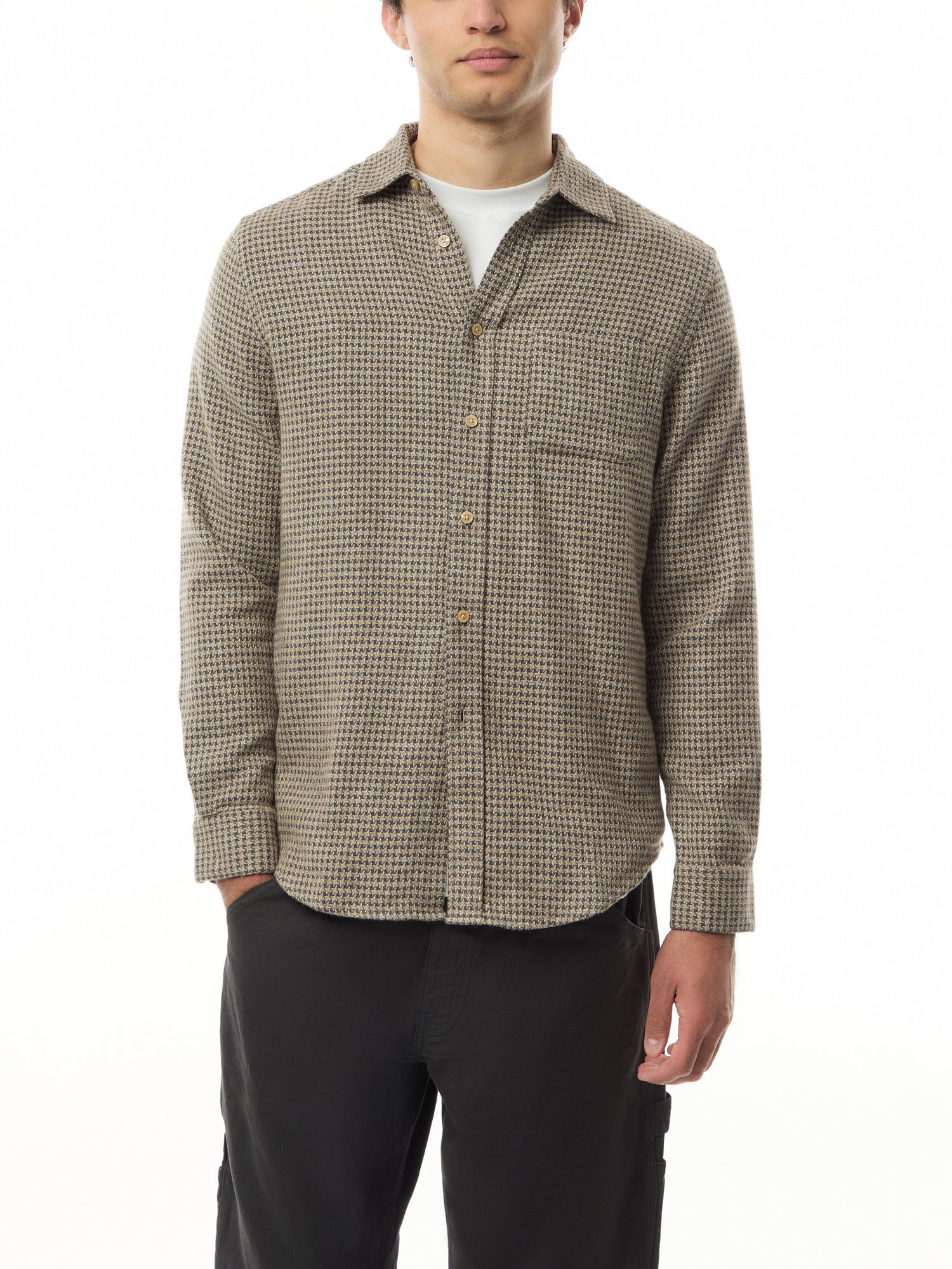 Abstract Pied Poule Houndstooth Shirt