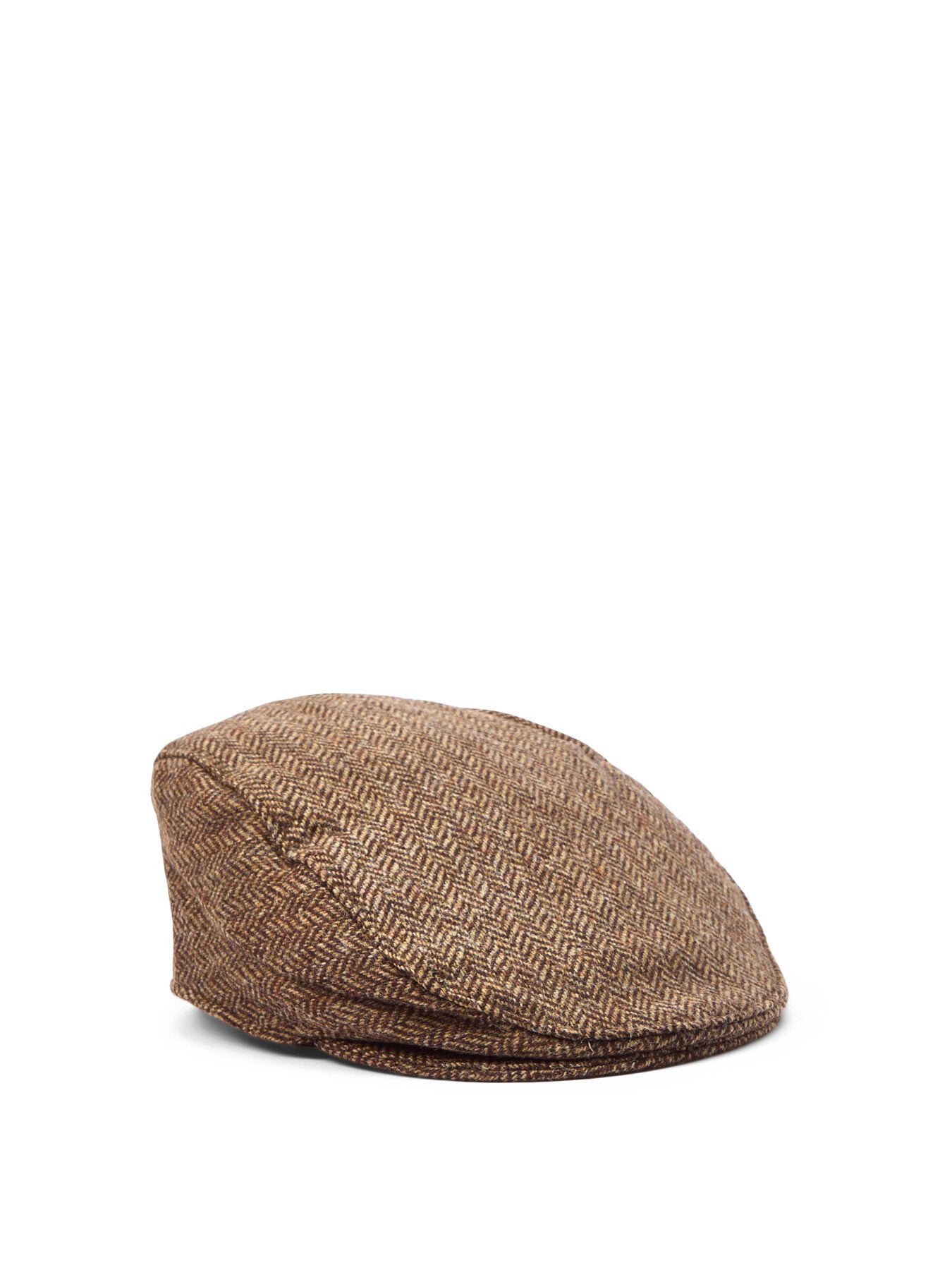 Abraham Moon Herringbone Tweed Newsboy Cap