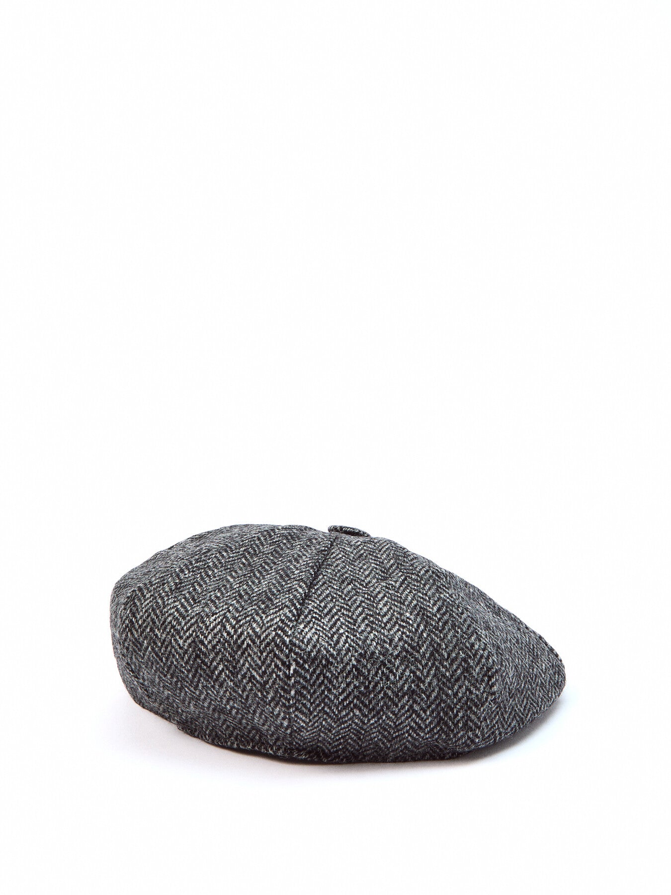 Abraham Moon Herringbone Tweed Newsboy Cap