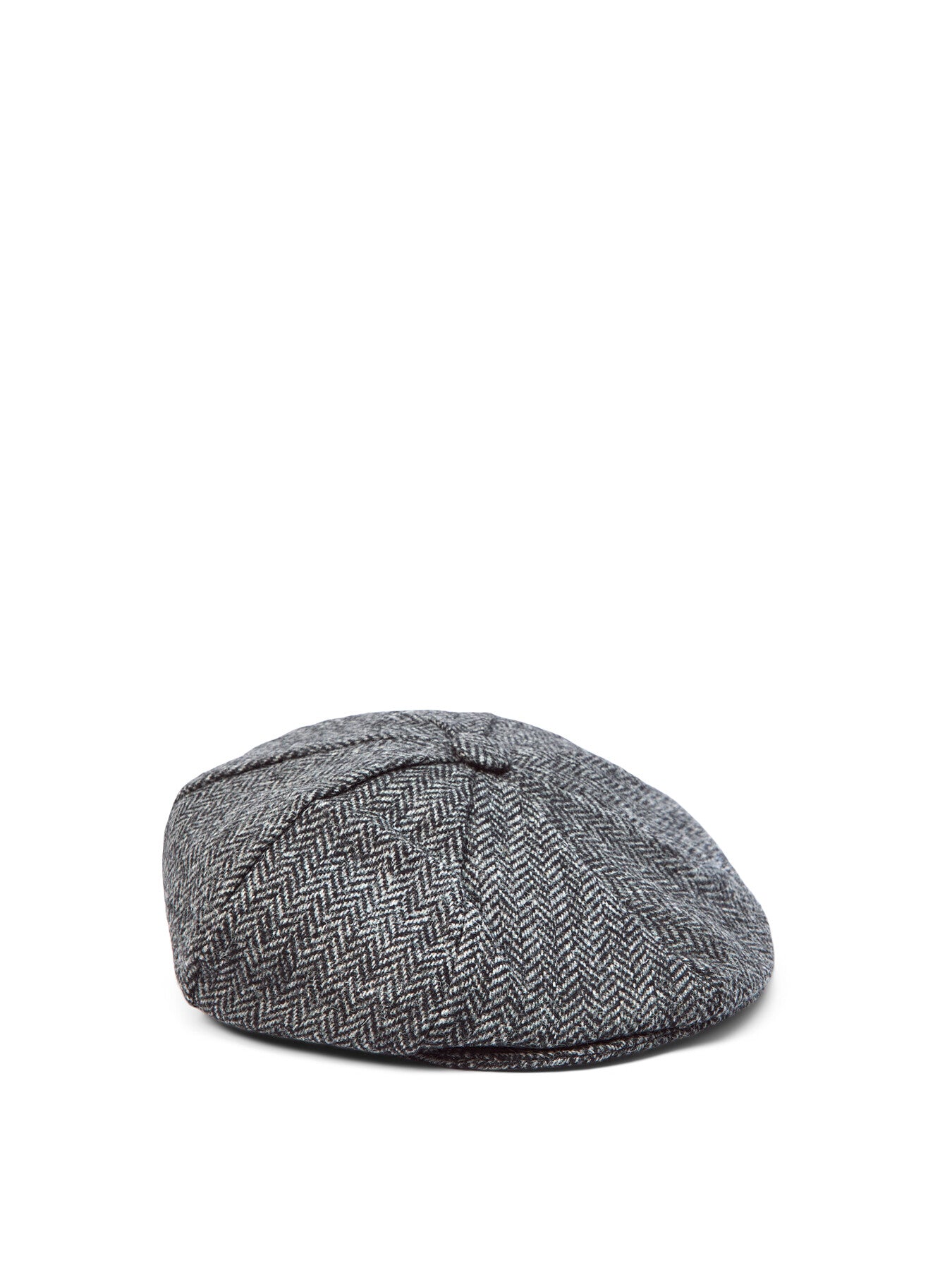 Abraham Moon Herringbone Tweed Newsboy Cap