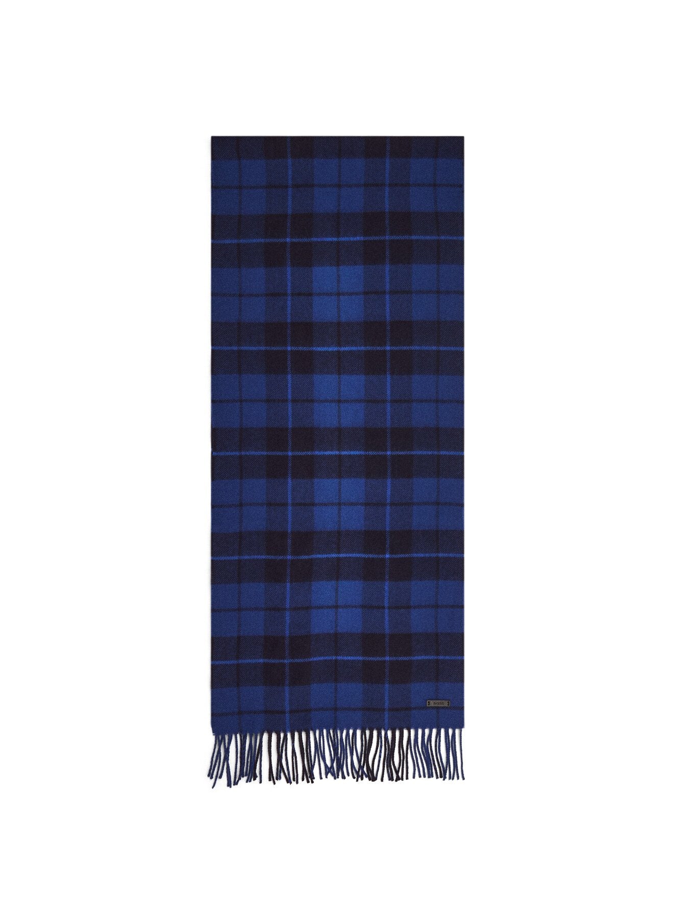 Stellan Wool Scarf With Check And Twisted Fringes