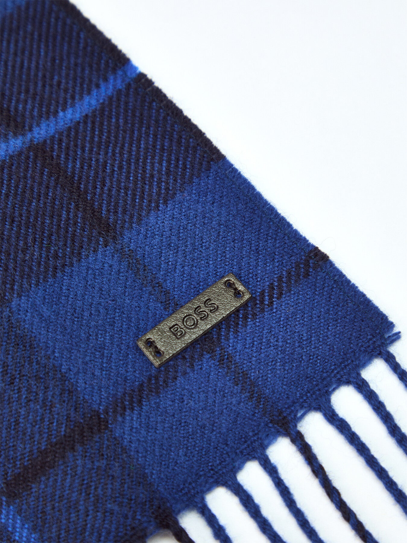 Stellan Wool Scarf With Check And Twisted Fringes