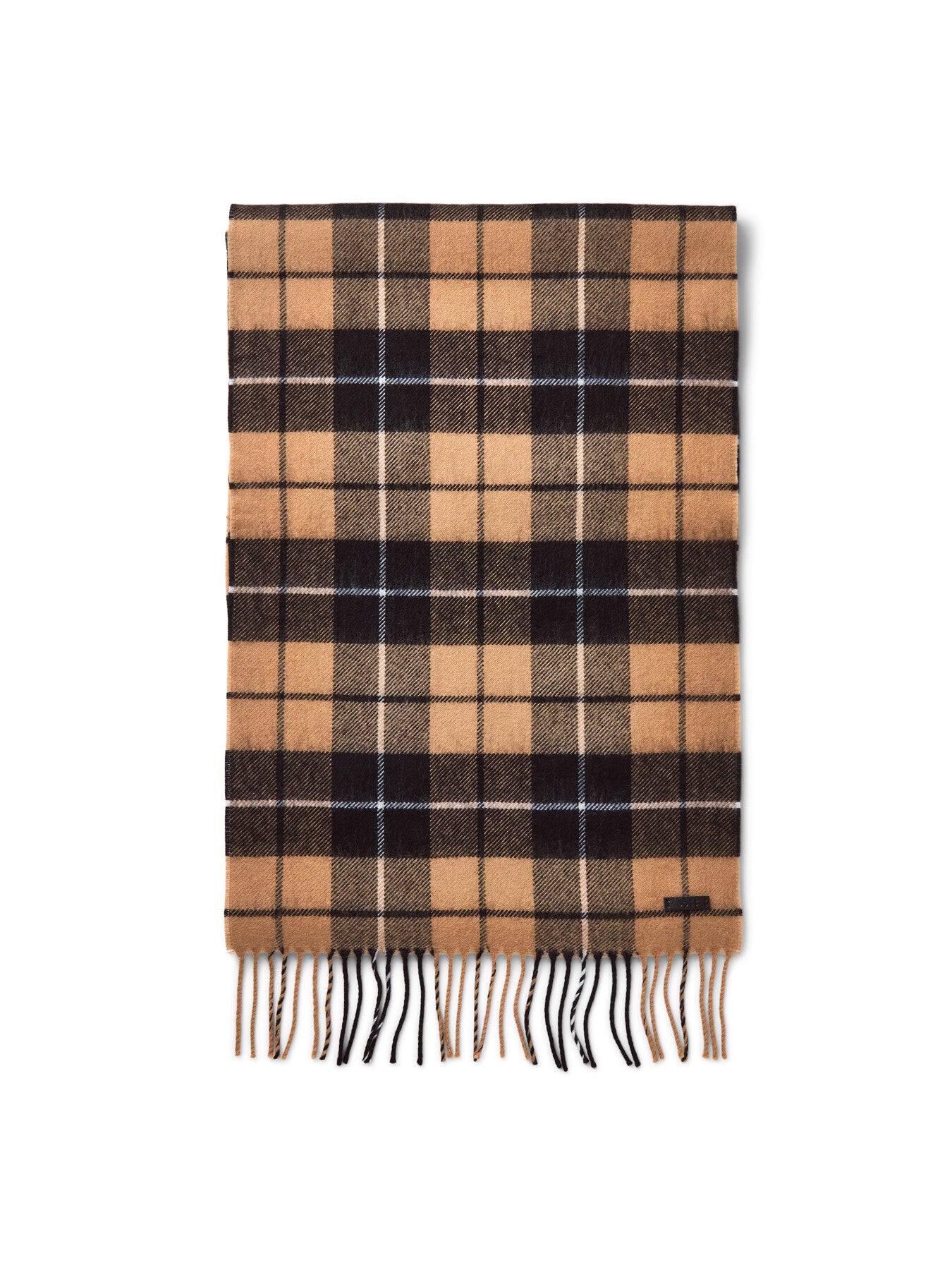 Stellan Wool Scarf With Check And Twisted Fringes