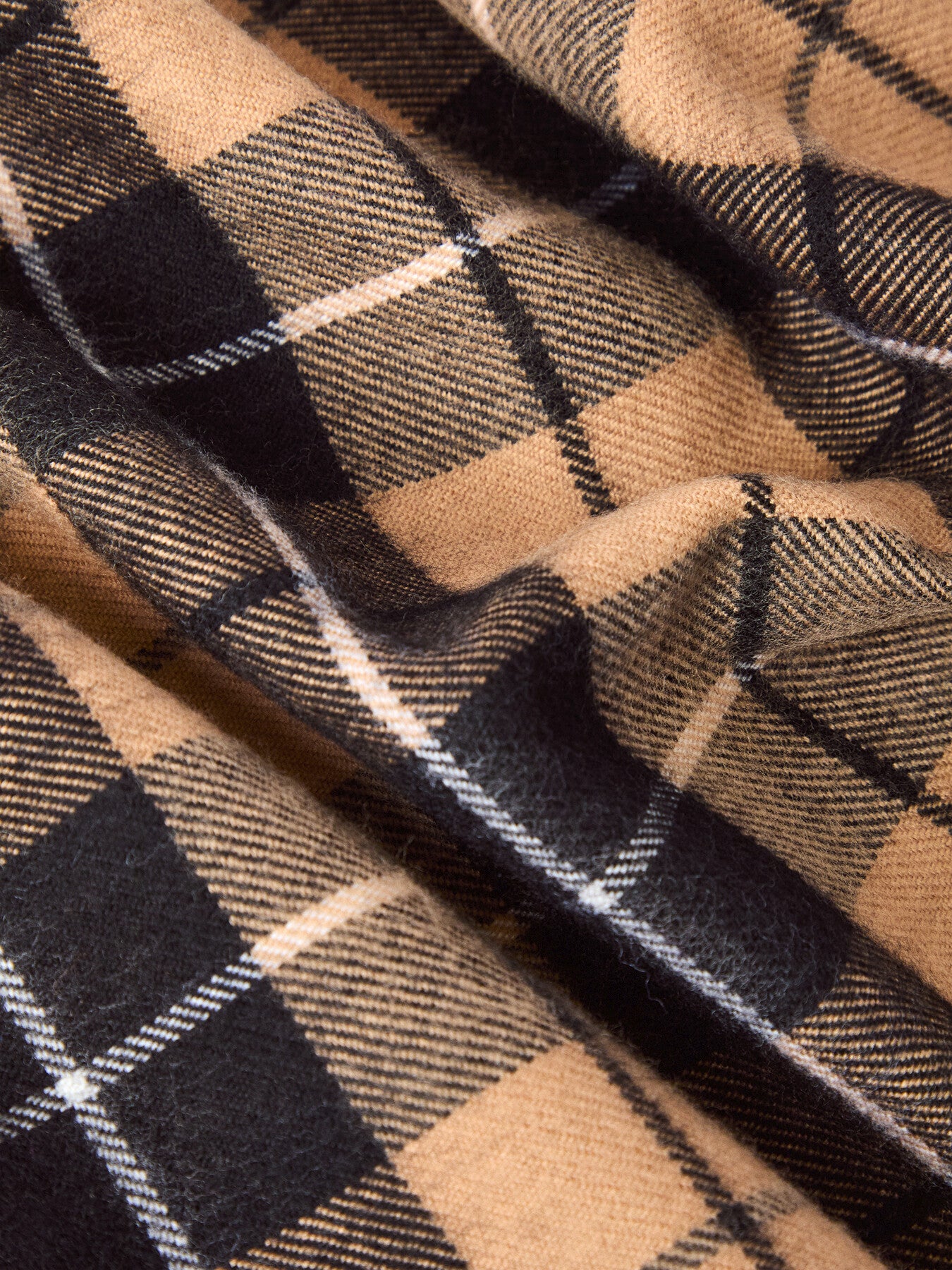 Stellan Wool Scarf With Check And Twisted Fringes