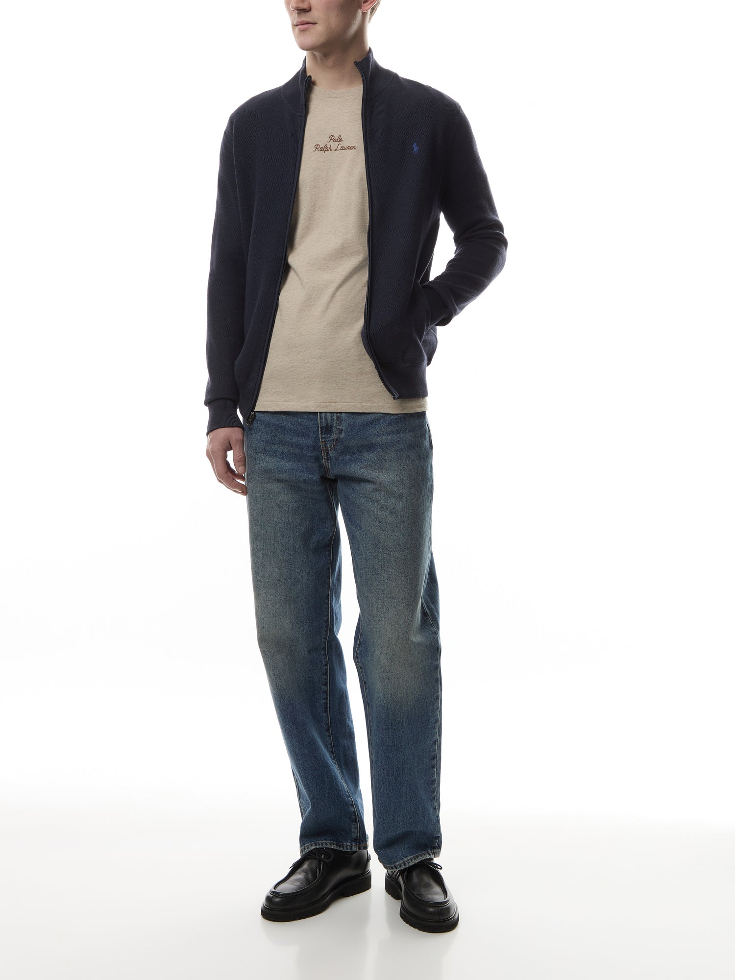 Zip Through Cotton Sweatshirt