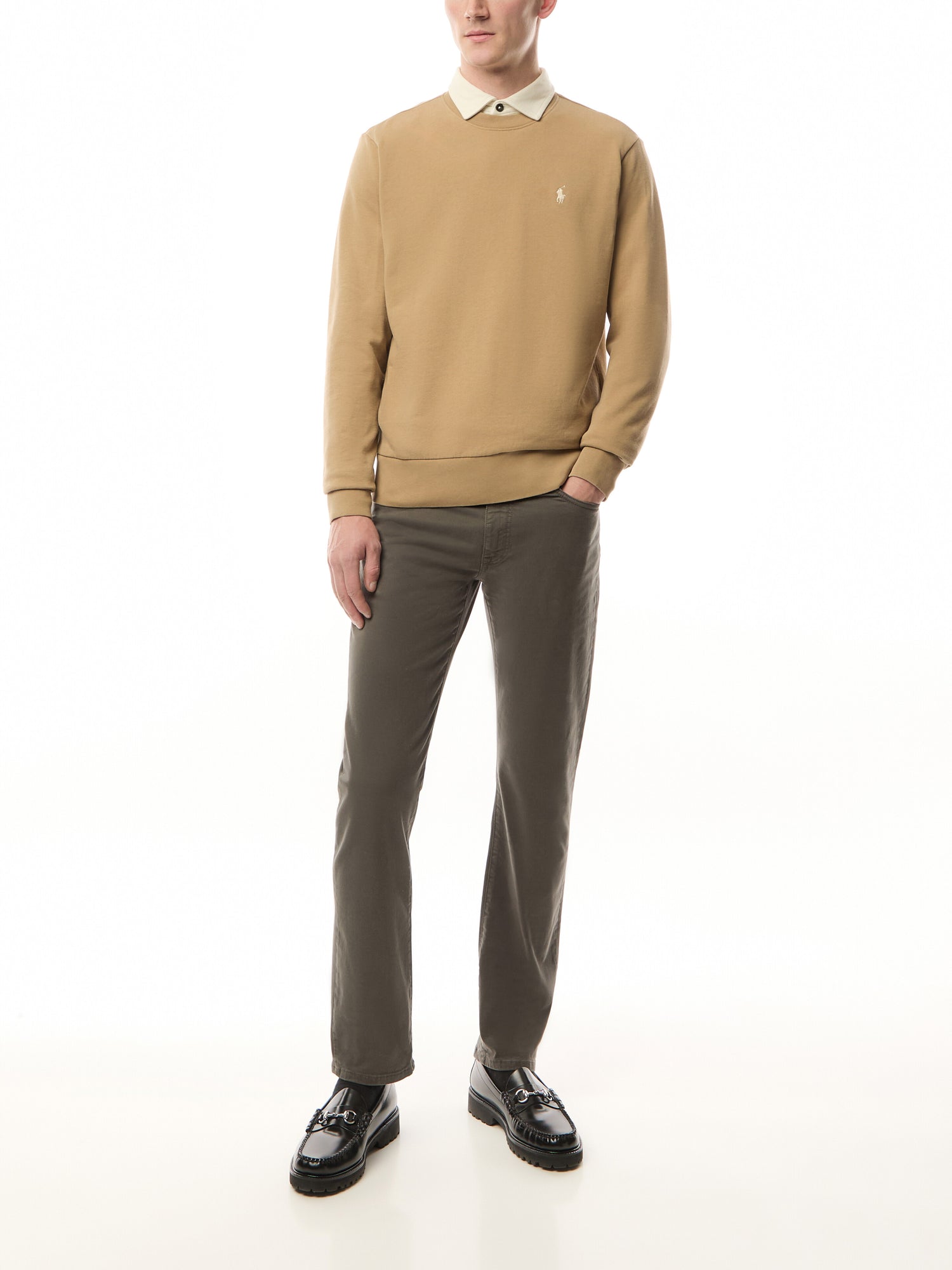 Double Knit Long Sleeve Polo Shirt