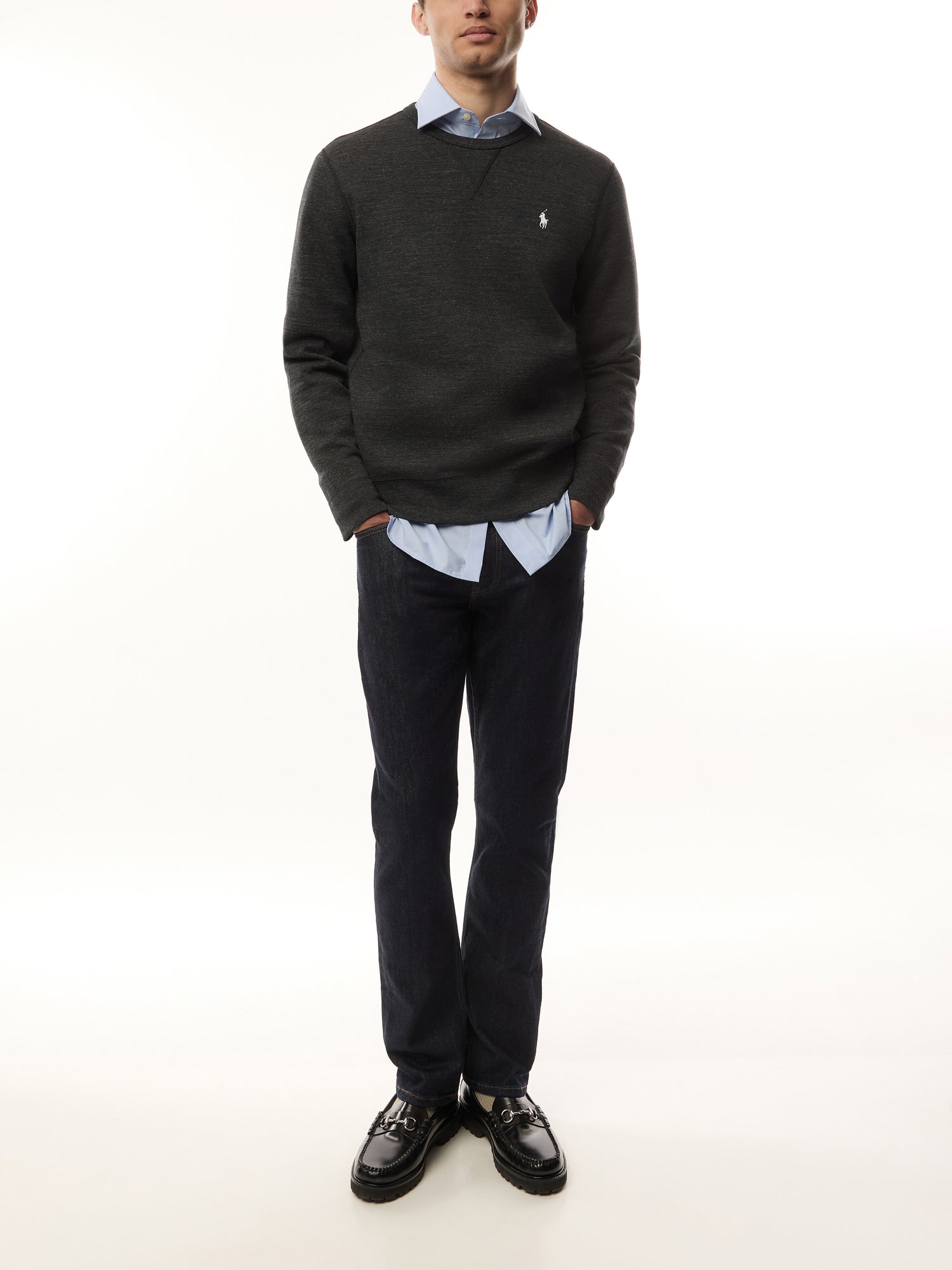 Logo Embroidered Double Knit Sweatshirt