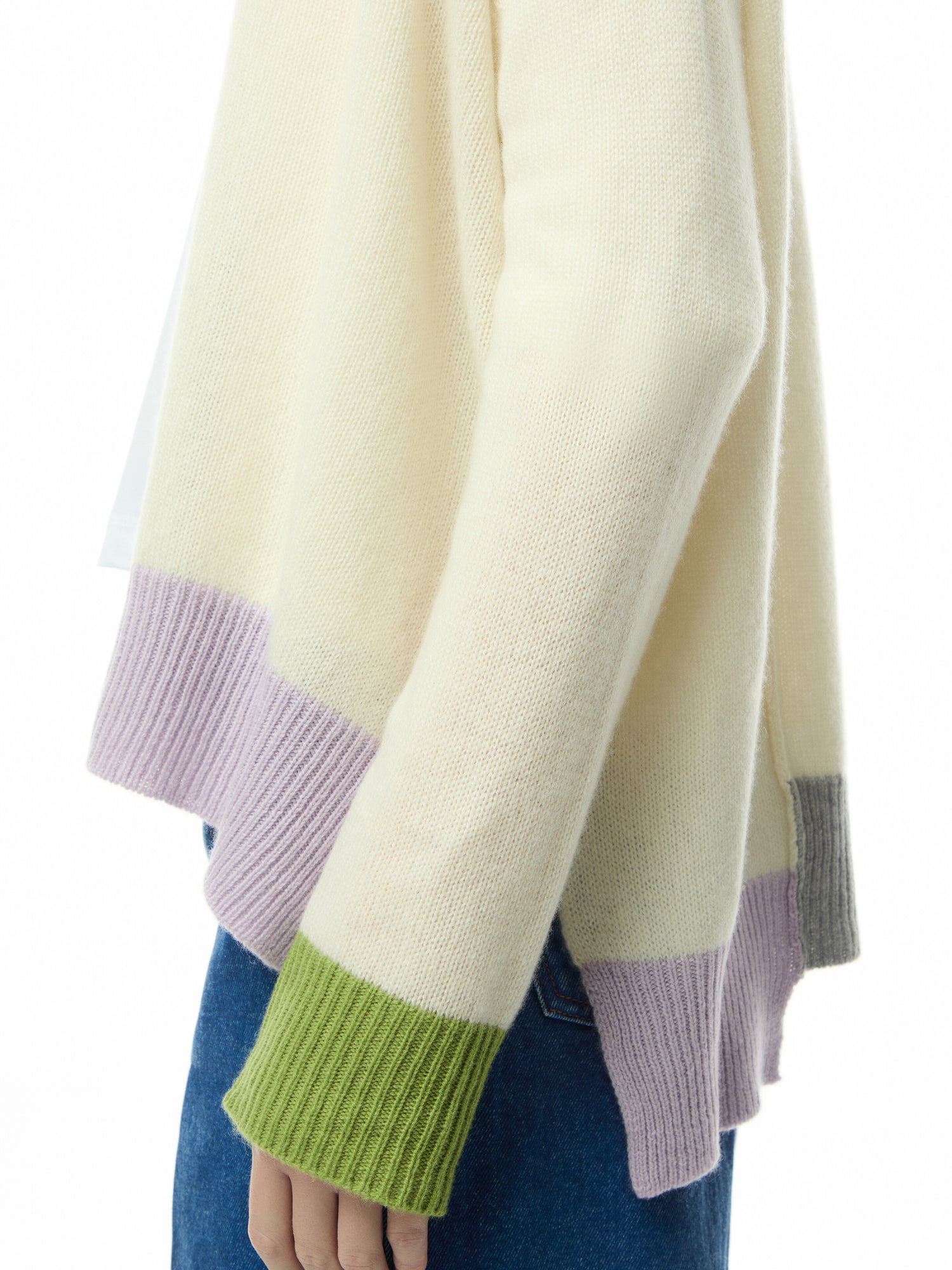 Navy Wool Cardigan With Maxi Logo