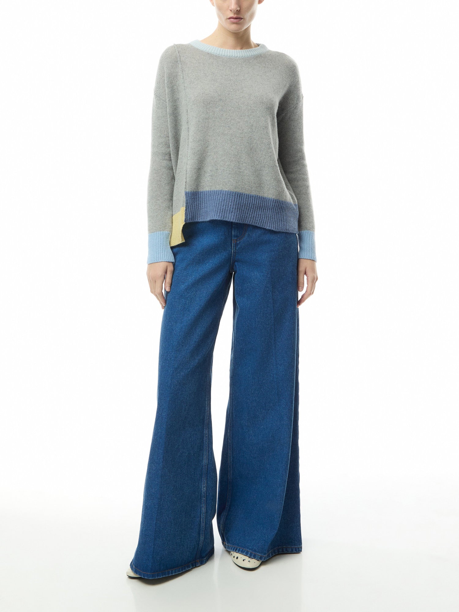 Colour-block Cashmere Jumper
