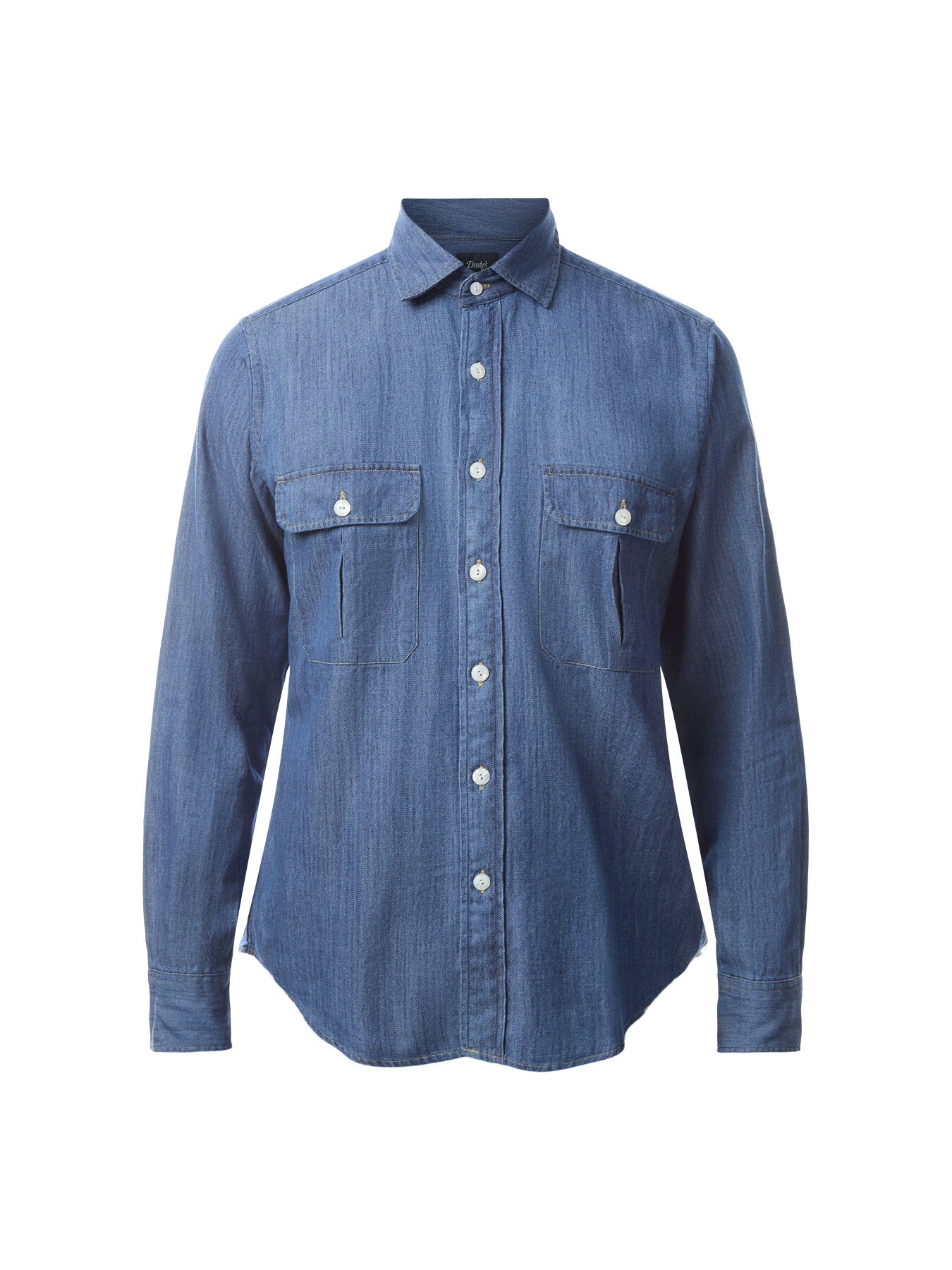 Denim Cotton Two-Pocket Work Shirt