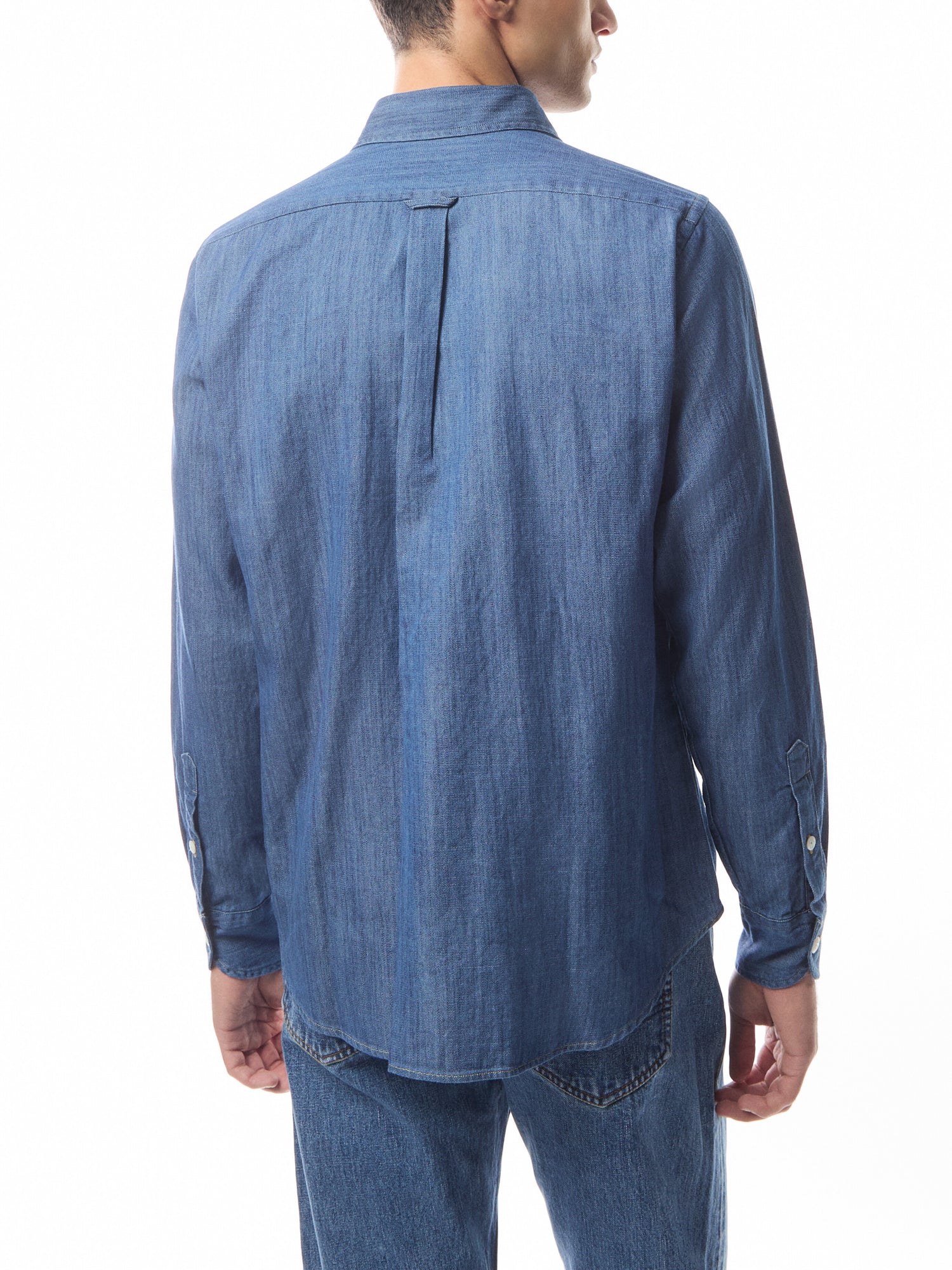 Denim Cotton Two-Pocket Work Shirt