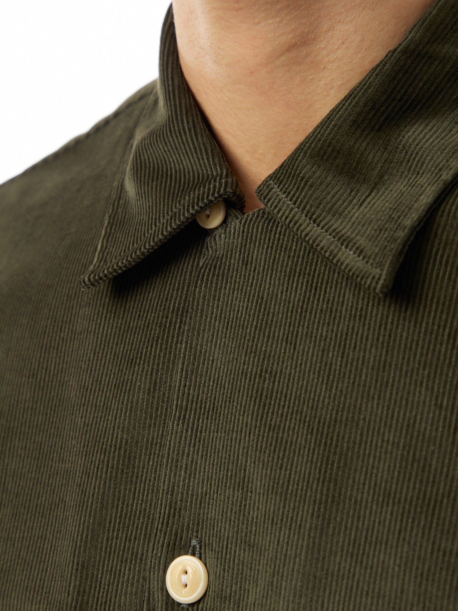 Camp Collar Corduroy Long Sleeve Shirt