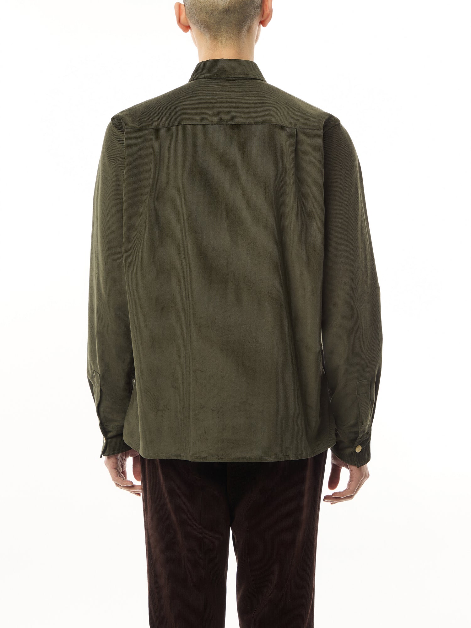 Camp Collar Corduroy Long Sleeve Shirt
