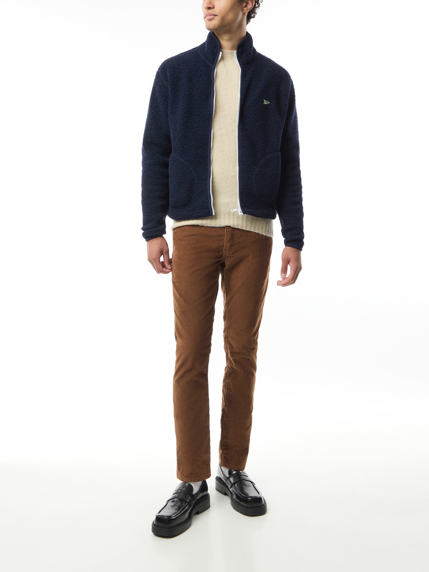 Boucle Wool Zip Fleece Jacket