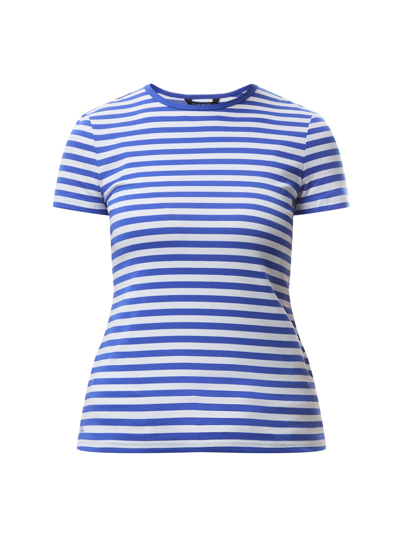 Striped Stretch Cotton Crewneck T Shirt