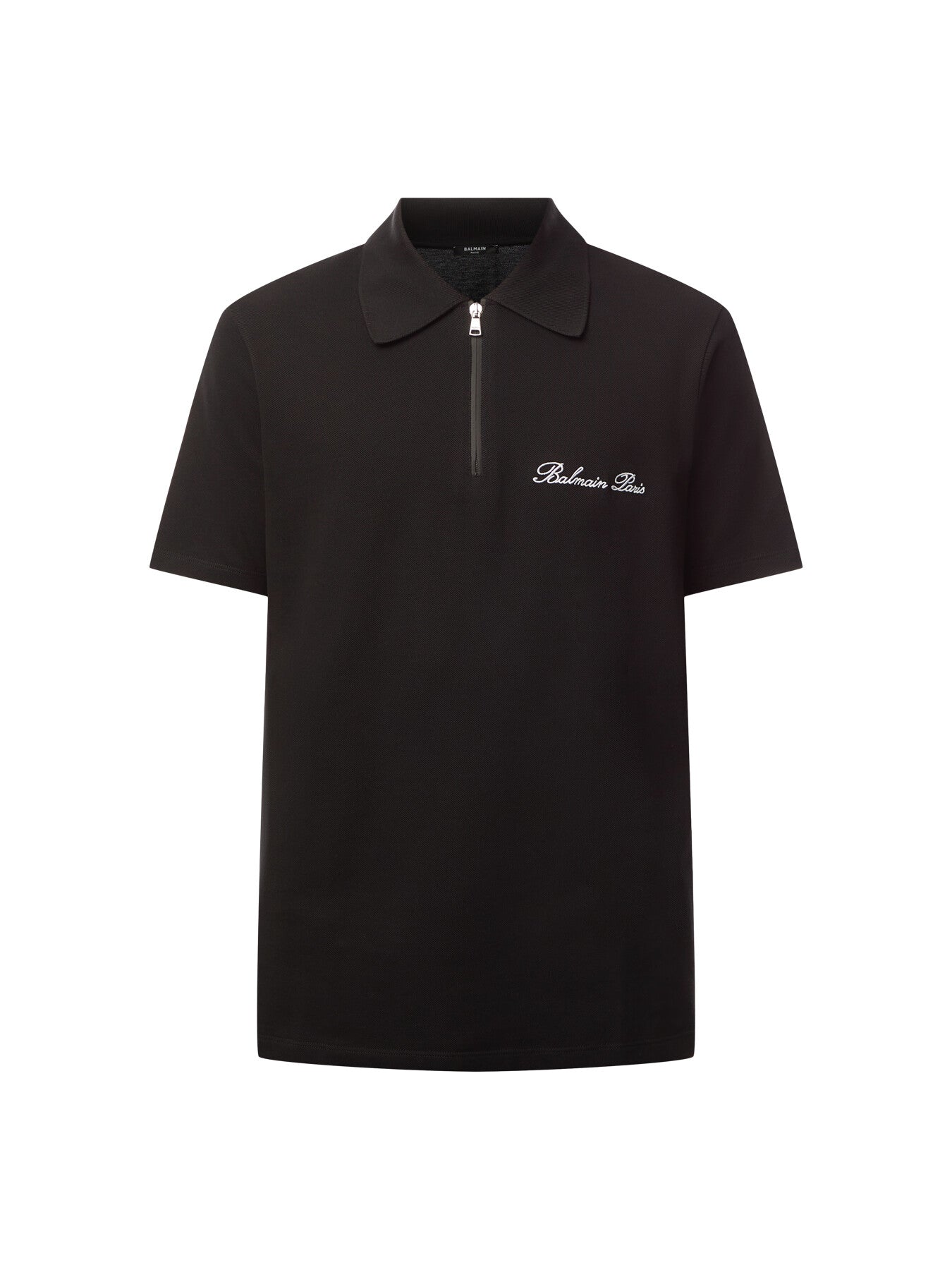 Embroidery Zip Short Sleeve Polo Shirt