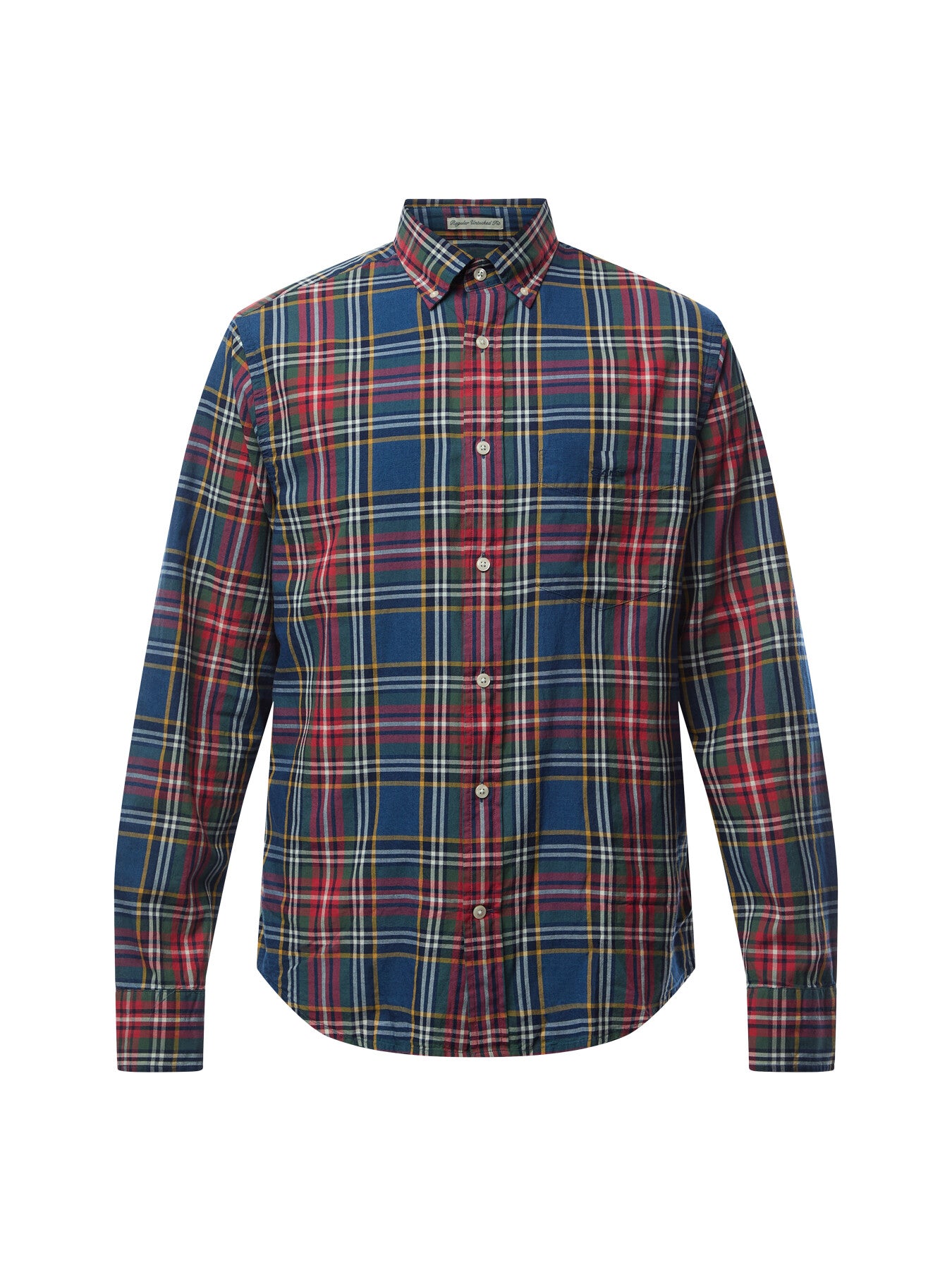 Checked Regular Fit Indigo Shirt