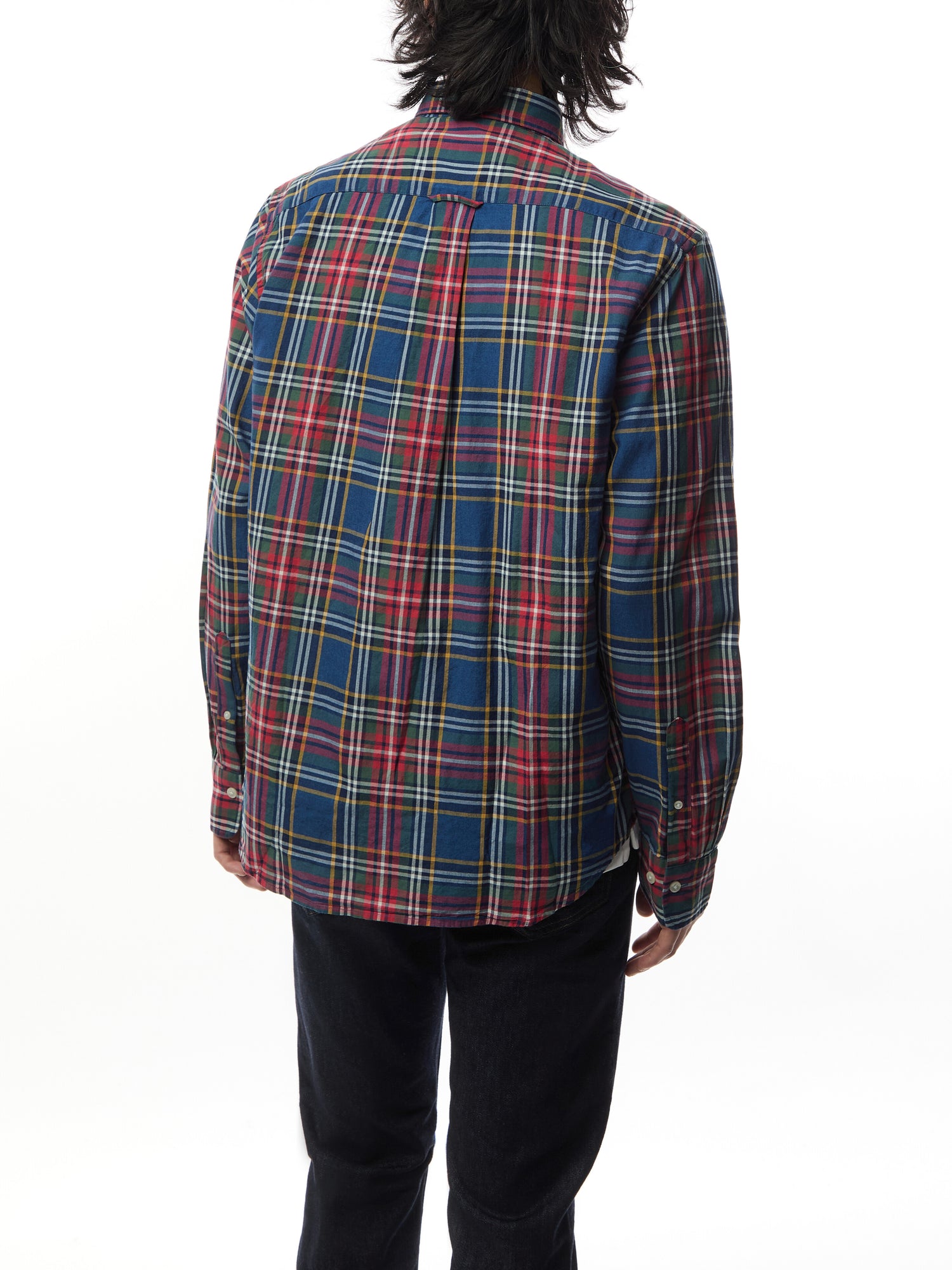 Checked Regular Fit Indigo Shirt