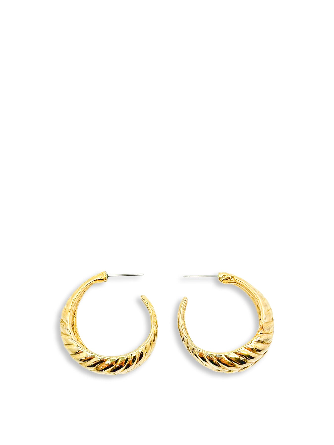 Vintage Gold Curved Leaf Hoops