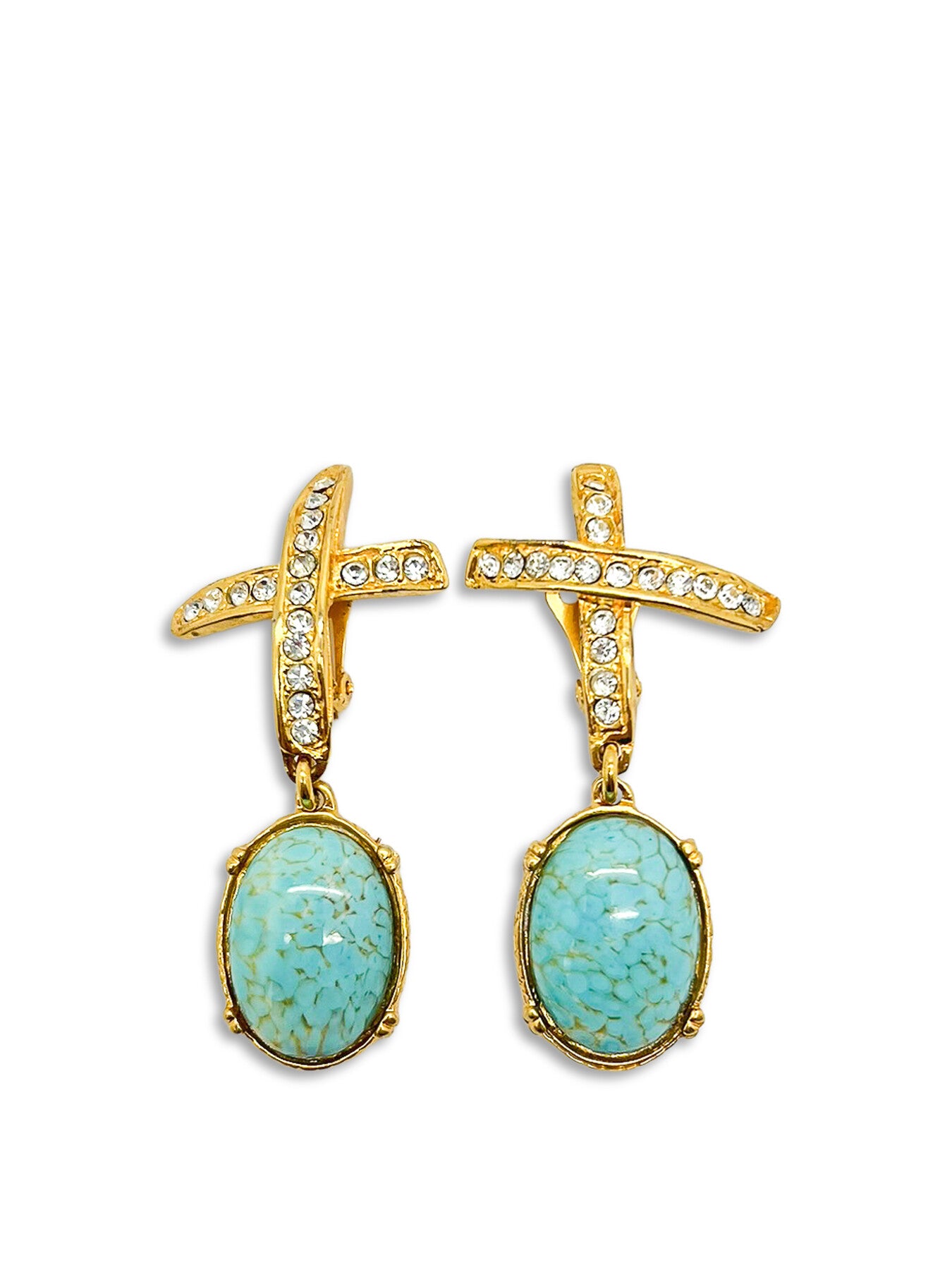 Vintage Statement Kiss with Turquoise Drop Earrings