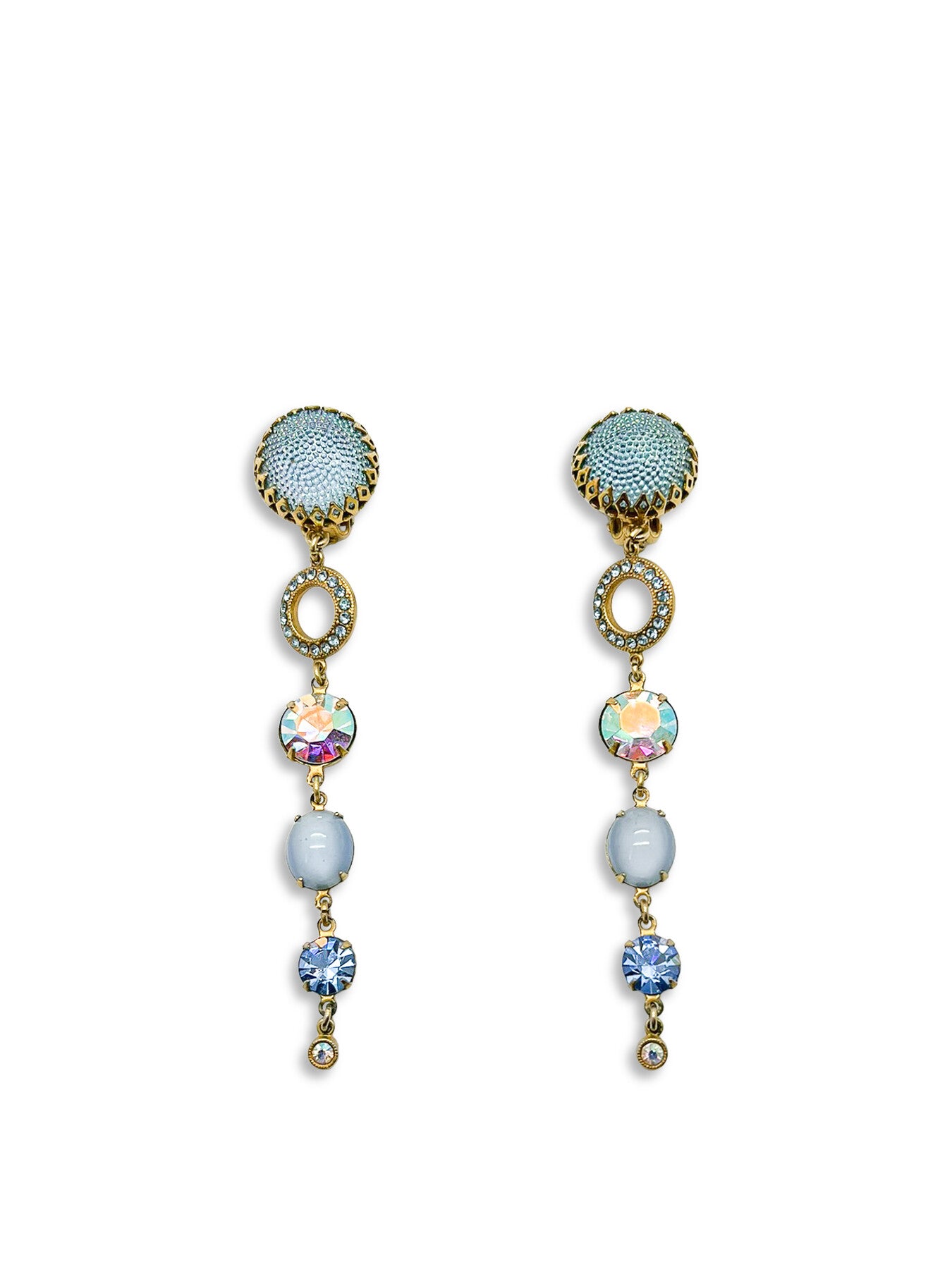 Vintage ASKEW Statement Pastel Crystal Long Drop