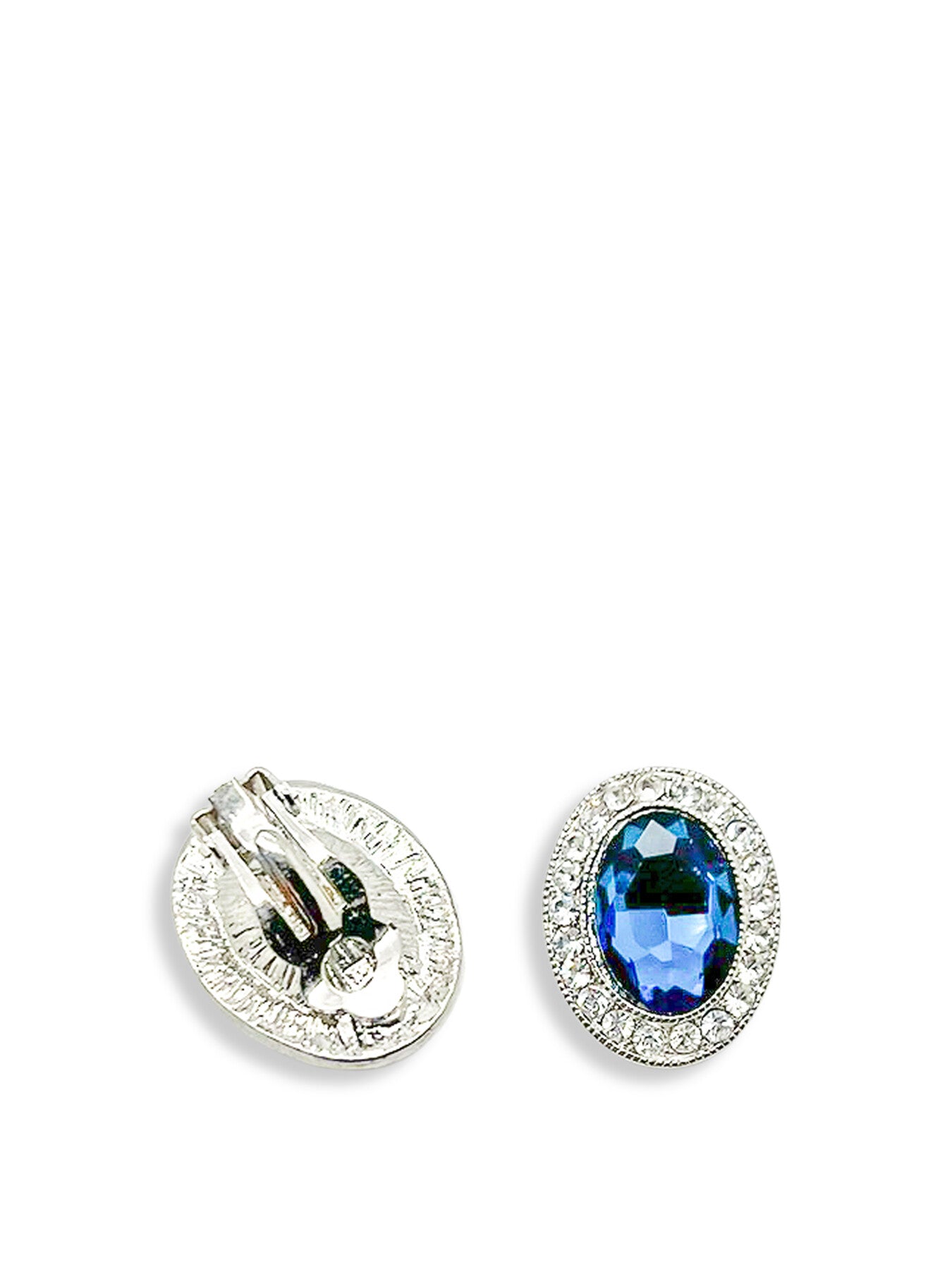 Vintage Sapphire Crystal with Pave Gallery Earrings
