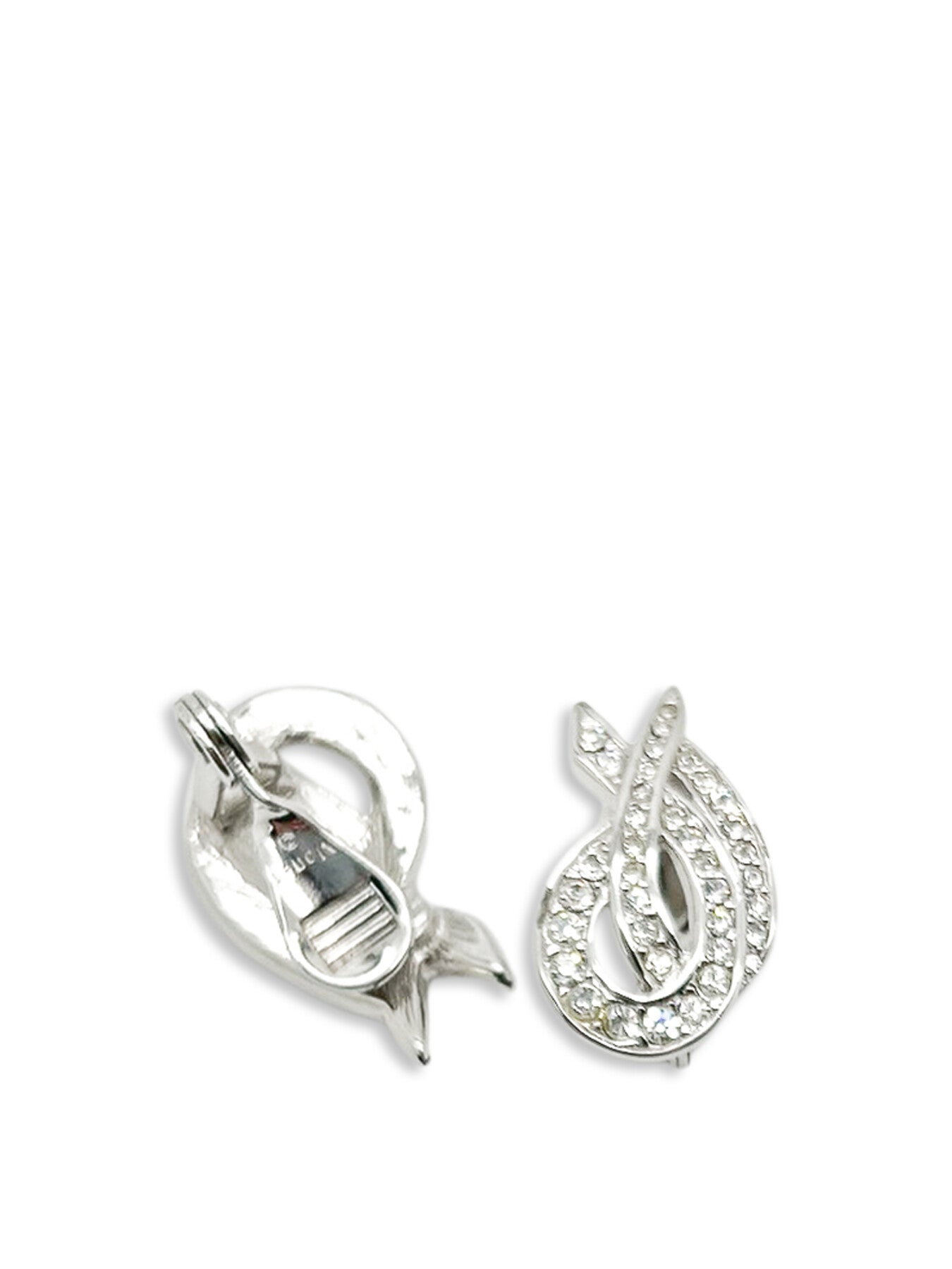 MONET Silver Crystal Swirl Earrings