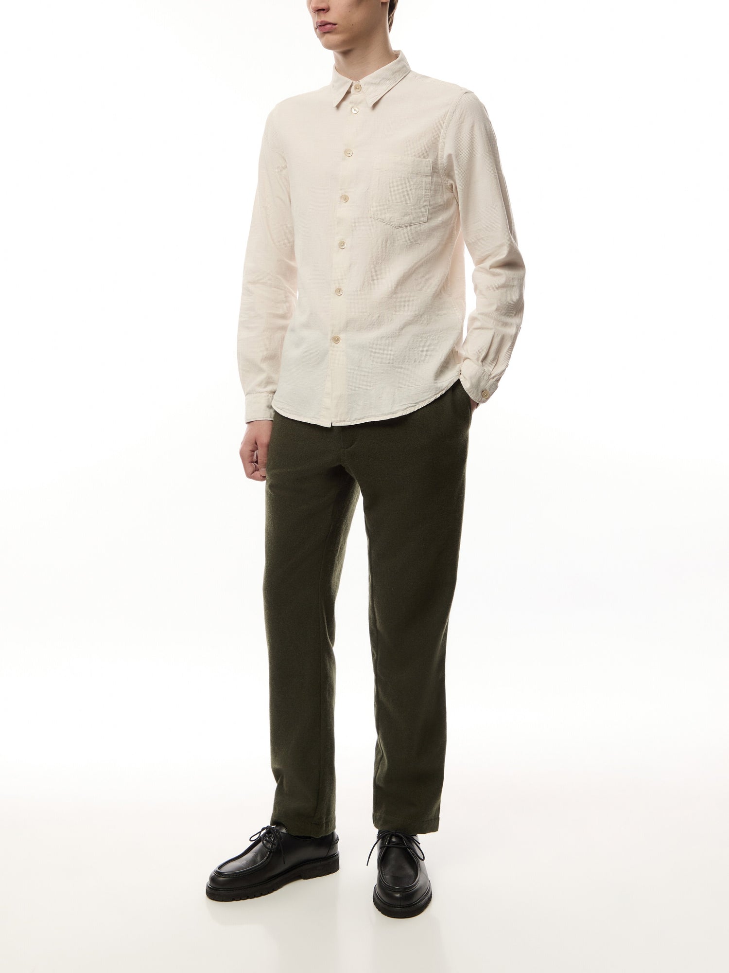 Textured Check Tailored Fit Shirt
