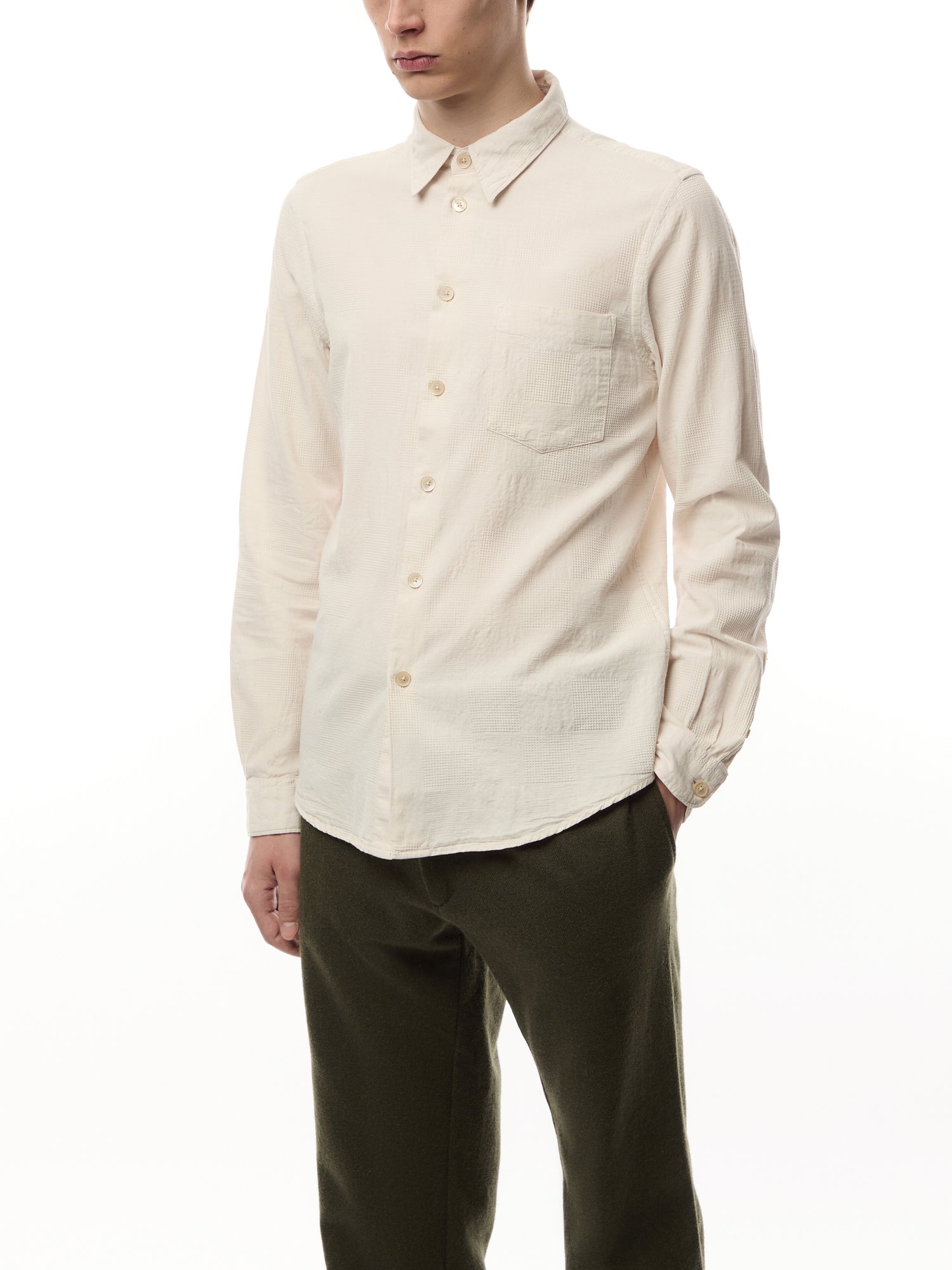 Textured Check Tailored Fit Shirt