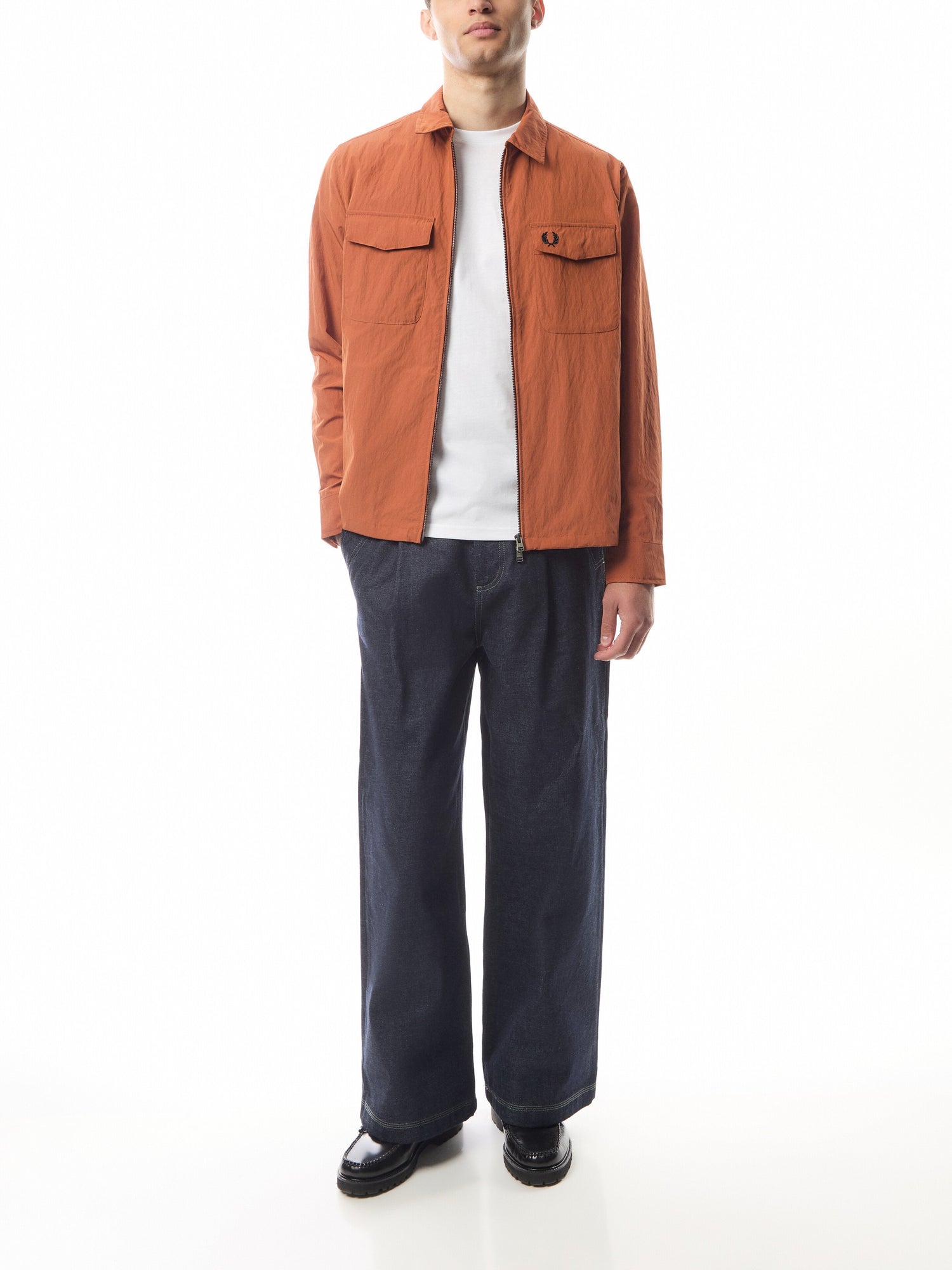 Textured Zip Through Overshirt