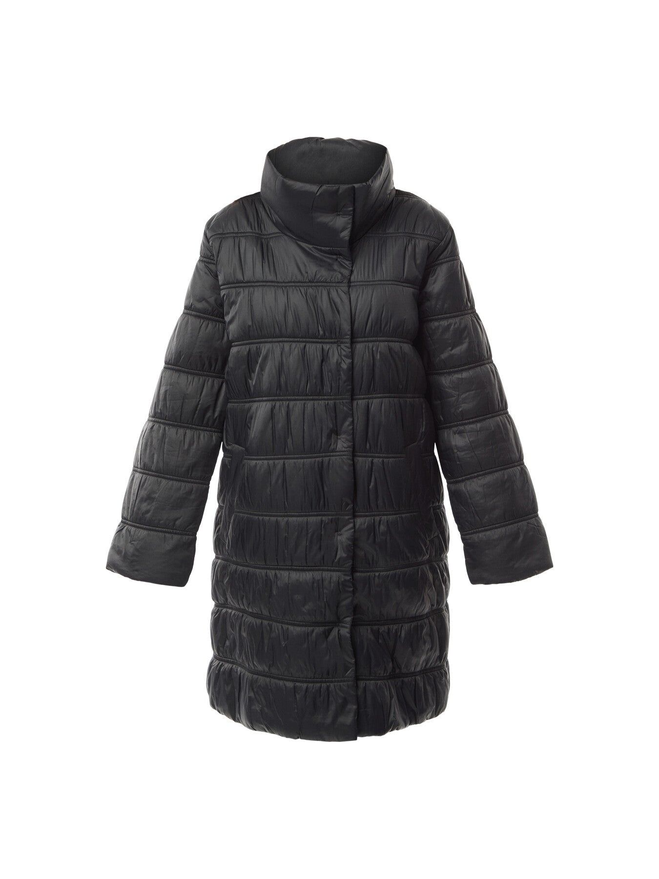 High Collar Ruched Coat