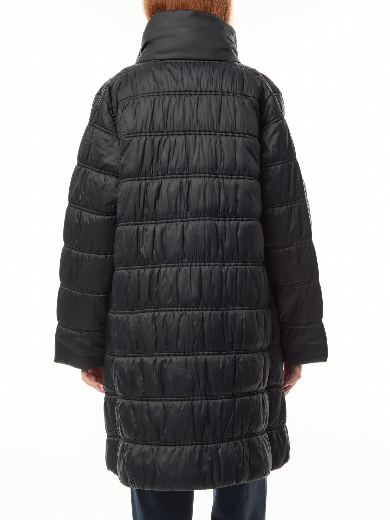 High Collar Ruched Coat
