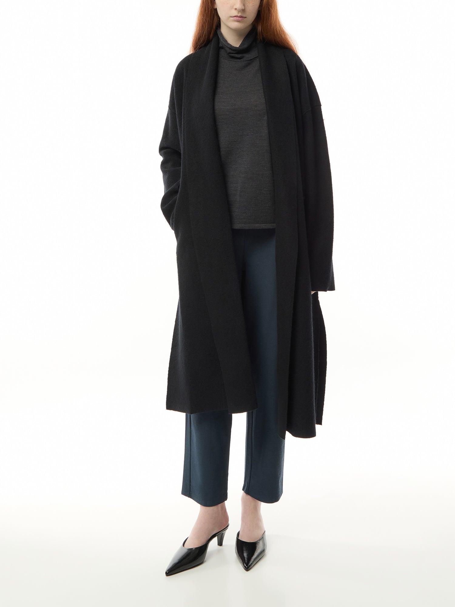 High Collar Regenerative Wool Coat