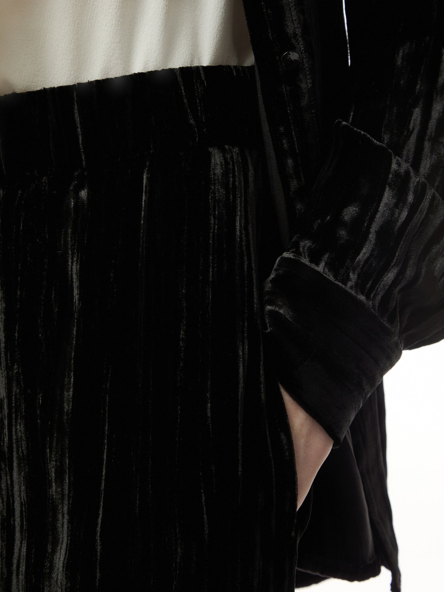 Crushed Velvet Wide-Leg Pant