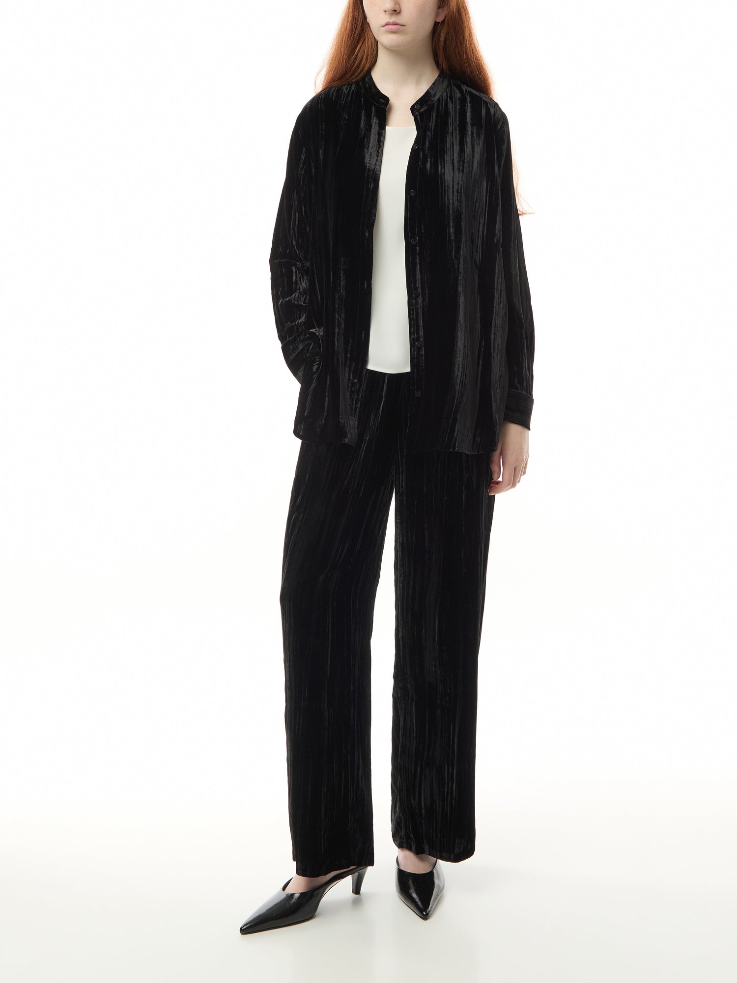 Mandarin Collar Long Shirt